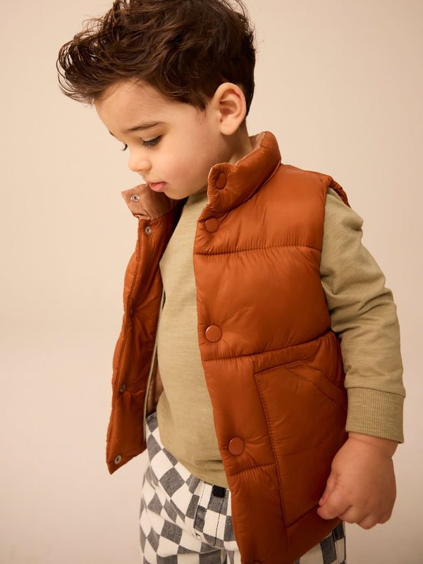 Rust Brown Padded Gilet (3mths-10yrs)