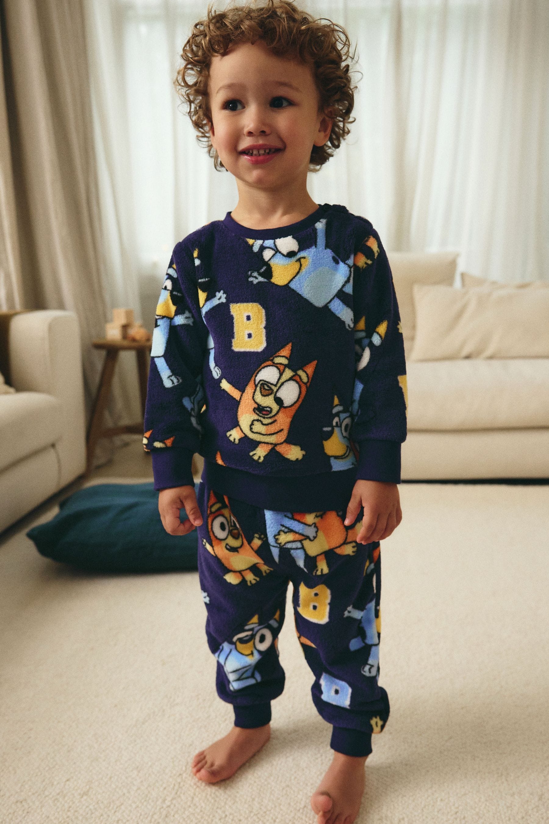 Navy Bluey Single Fleece Pyjamas (12mths-8yrs)