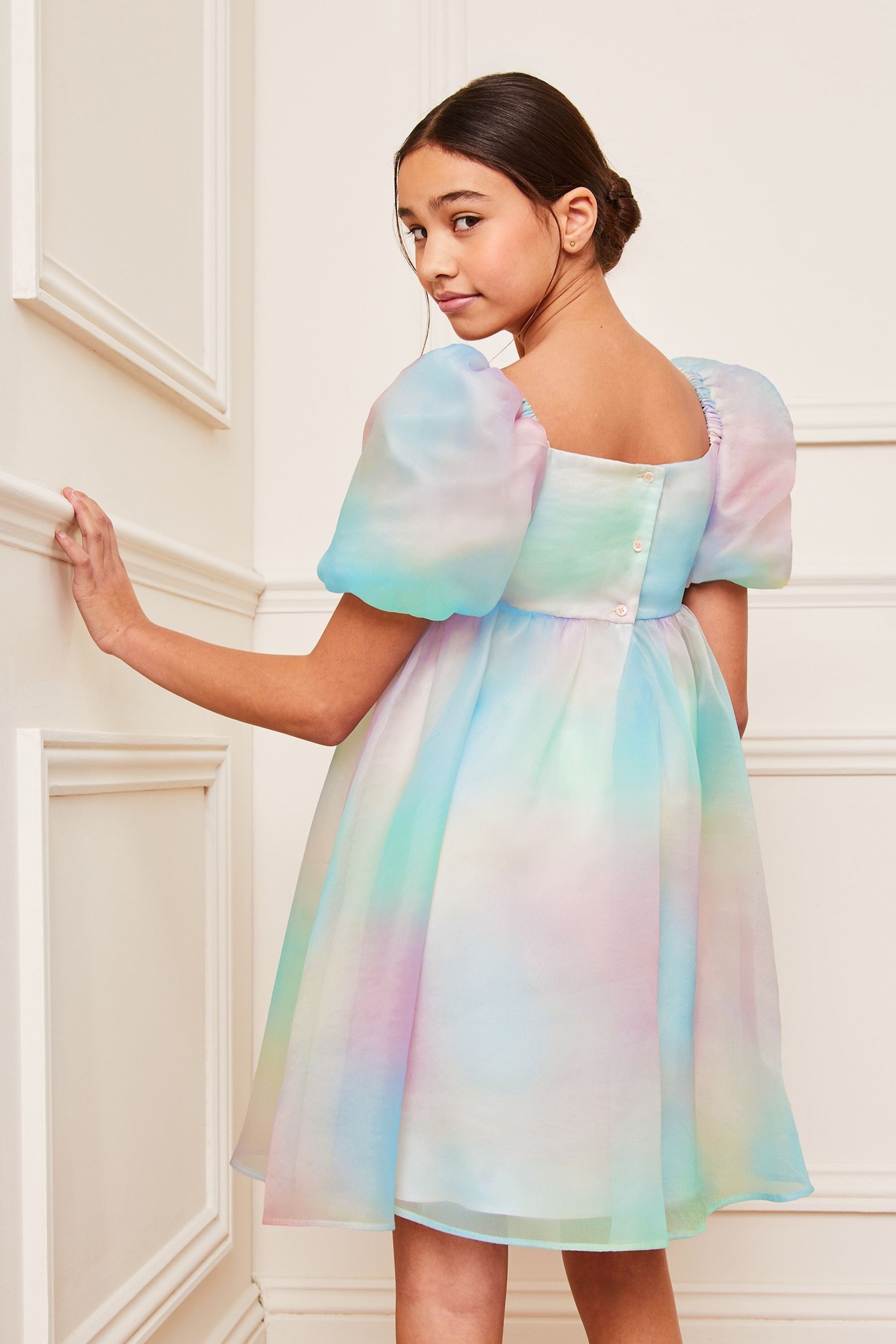 Pink/Blue/Purple Lipsy Rainbow Organza Occasion Dress (2-16yrs)