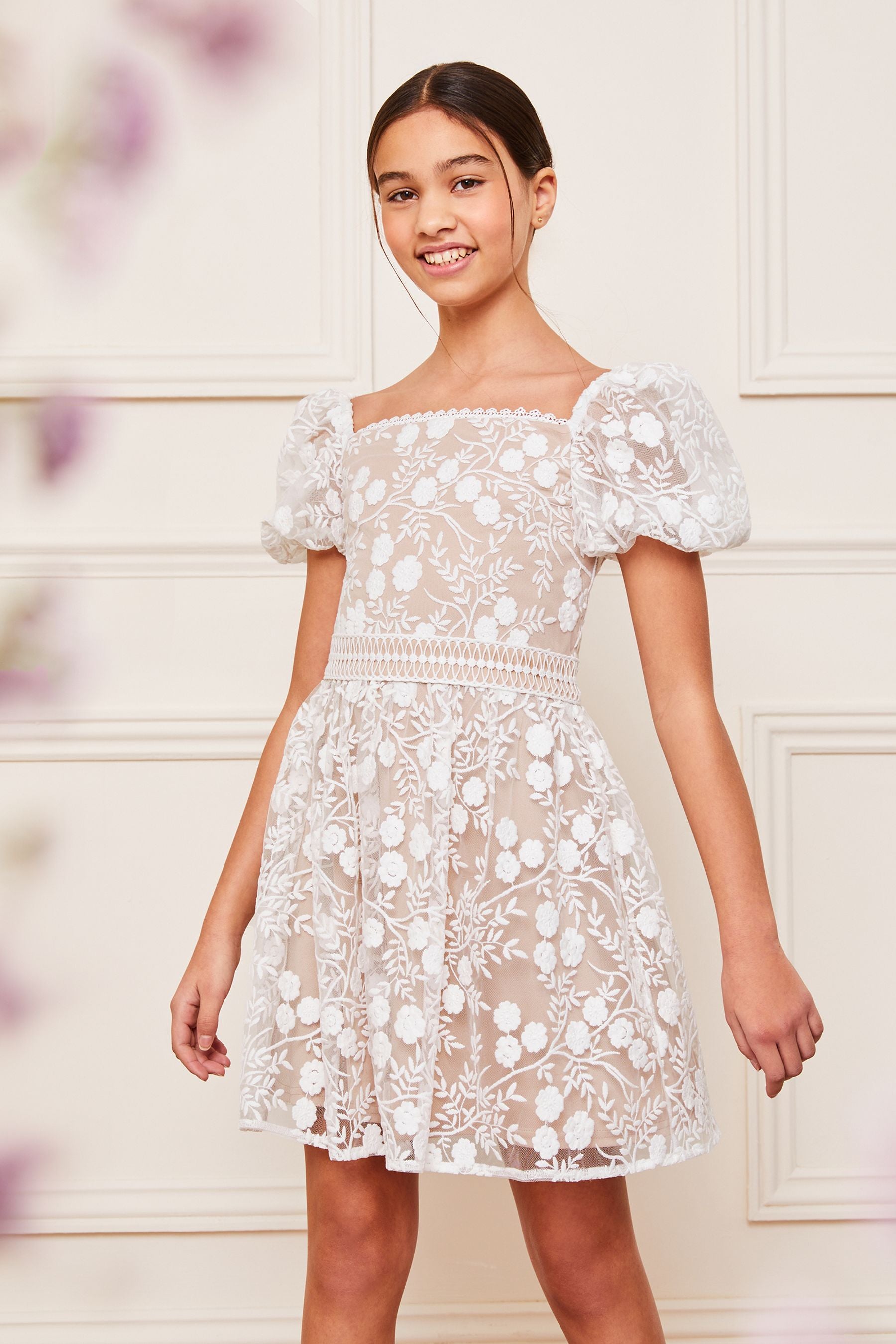 White Lipsy Lace Occasion Dress (2-16yrs)