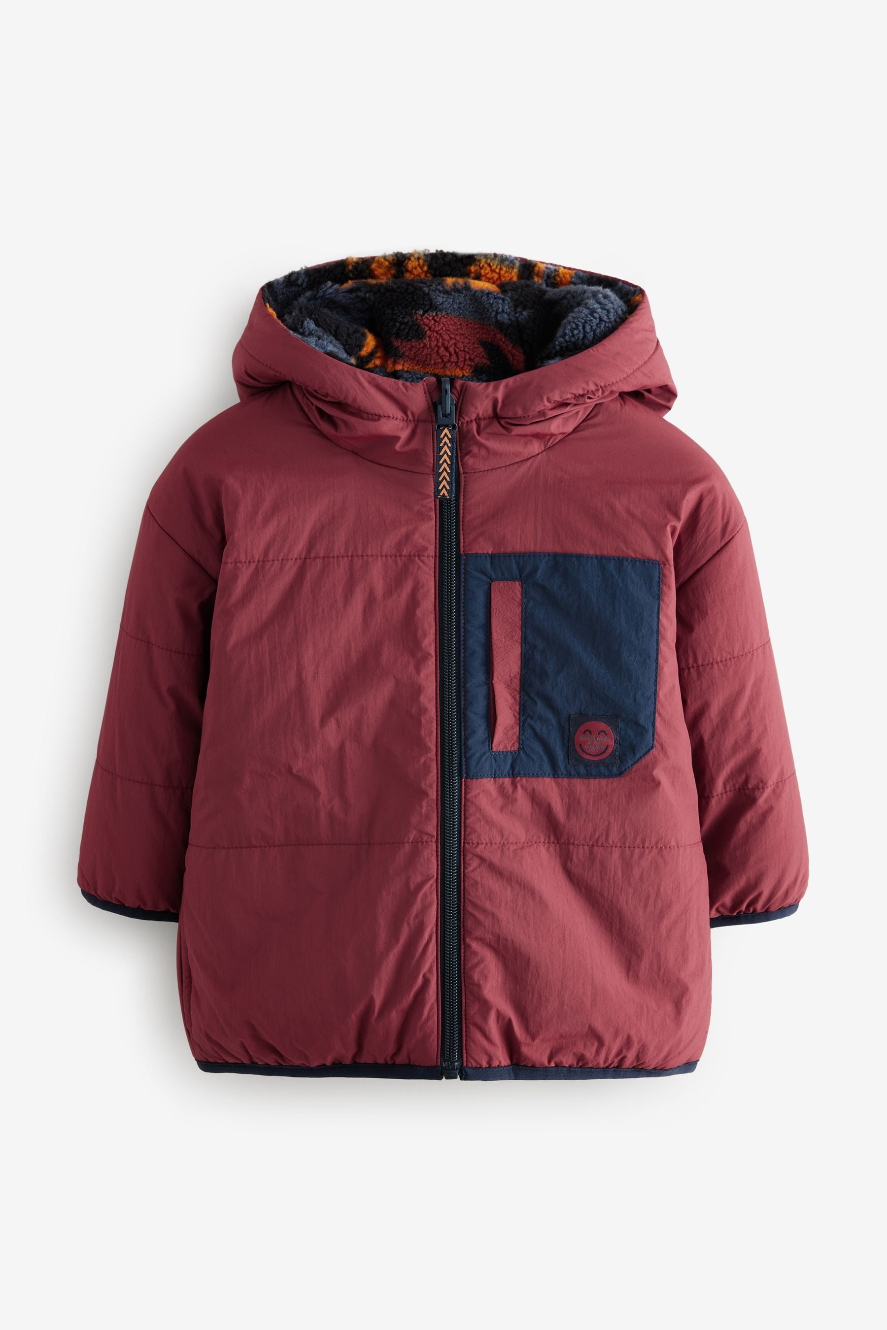 Burgundy Red Reversible Borg Jacket (3mths-7yrs)