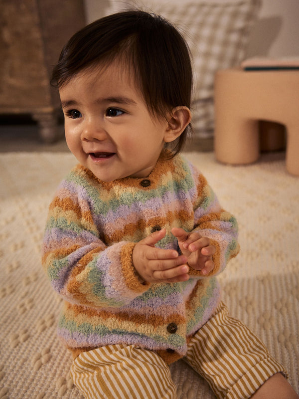 Multi Knitted Stripe Baby Cardigan (0mths-2yrs)