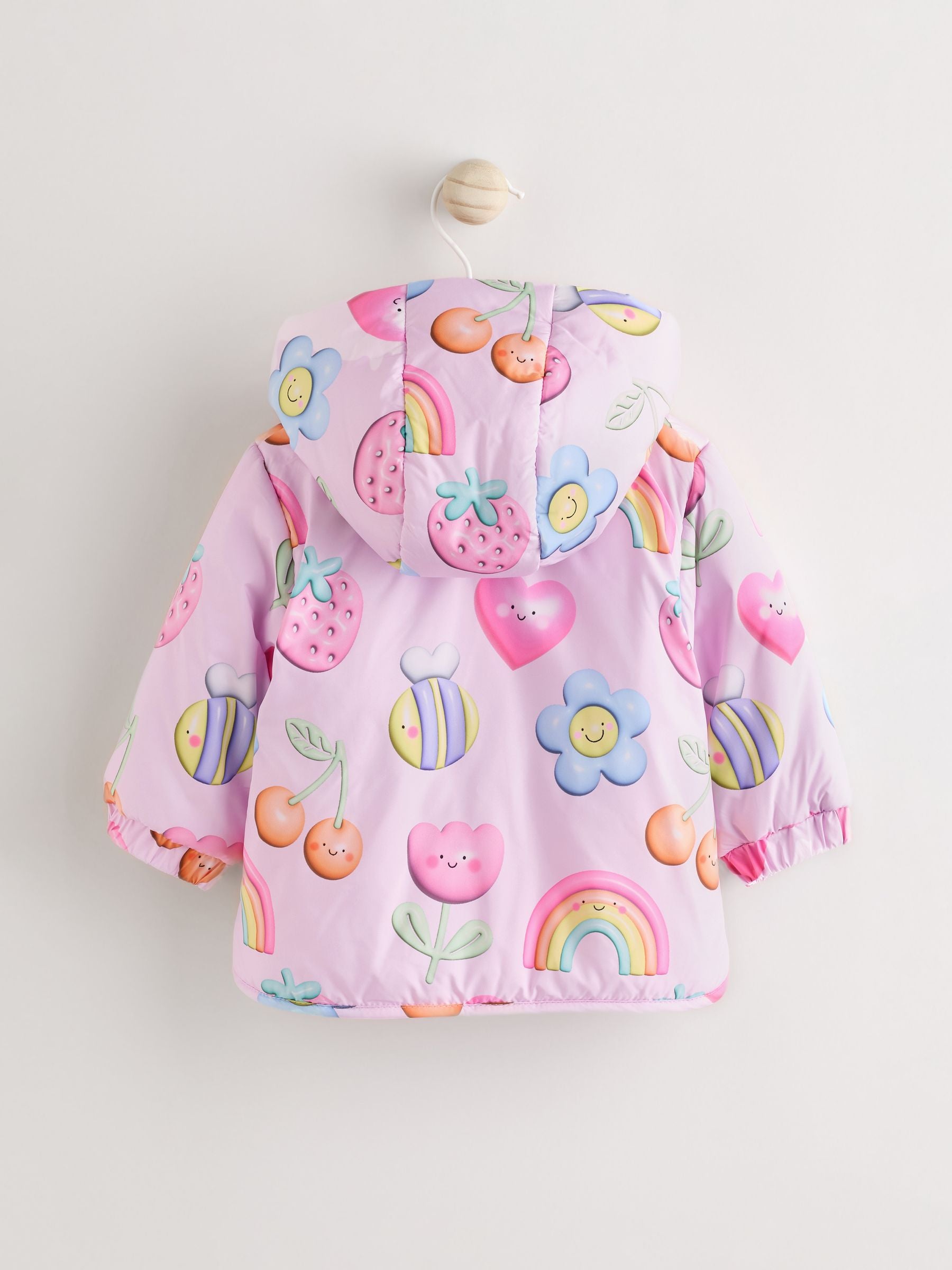 Pink Printed Baby Puffer Coat (0mths-2yrs)