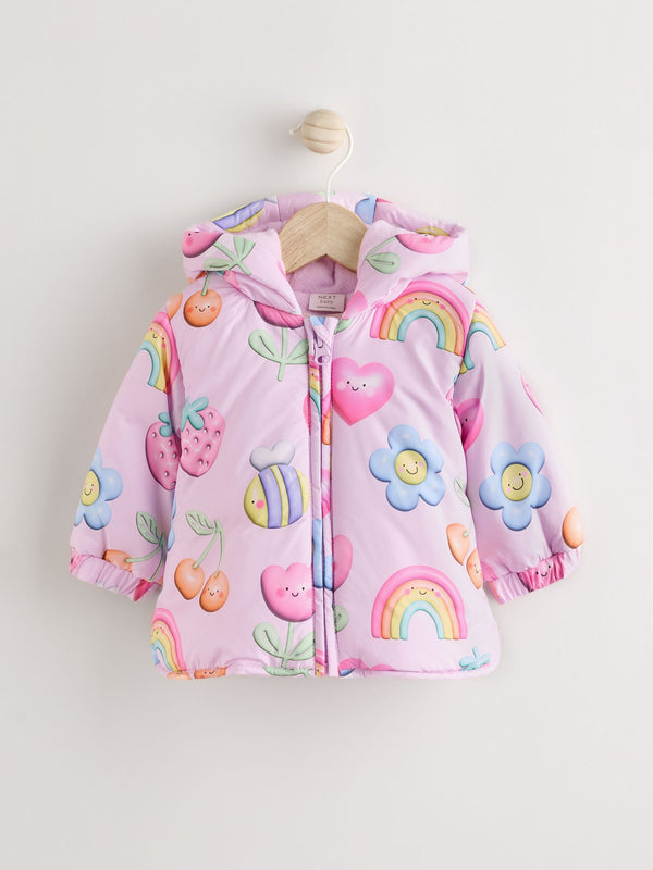 Pink Printed Baby Puffer Coat (0mths-2yrs)