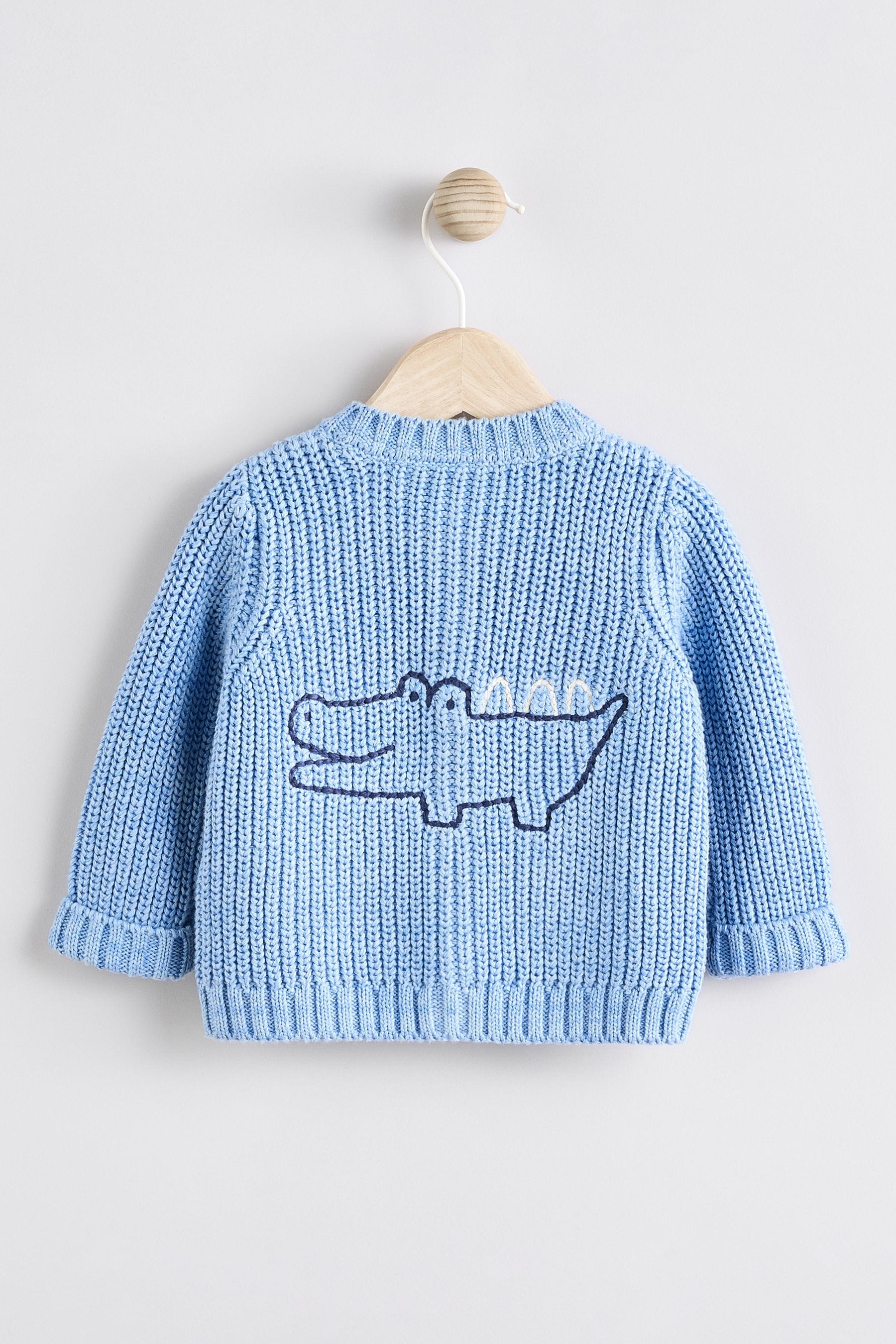 Blue Baby Knitted 100% Cotton Cardigan (0mths-2yrs)