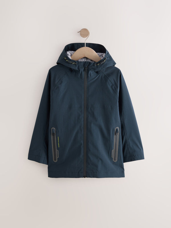 Navy Waterproof Mesh Hooded Lined Anorak Jacket (3-16yrs)