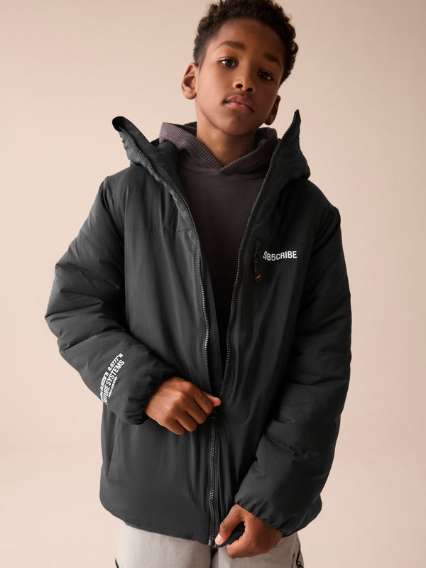 Black Midweight Anorak Jacket (3-16yrs)