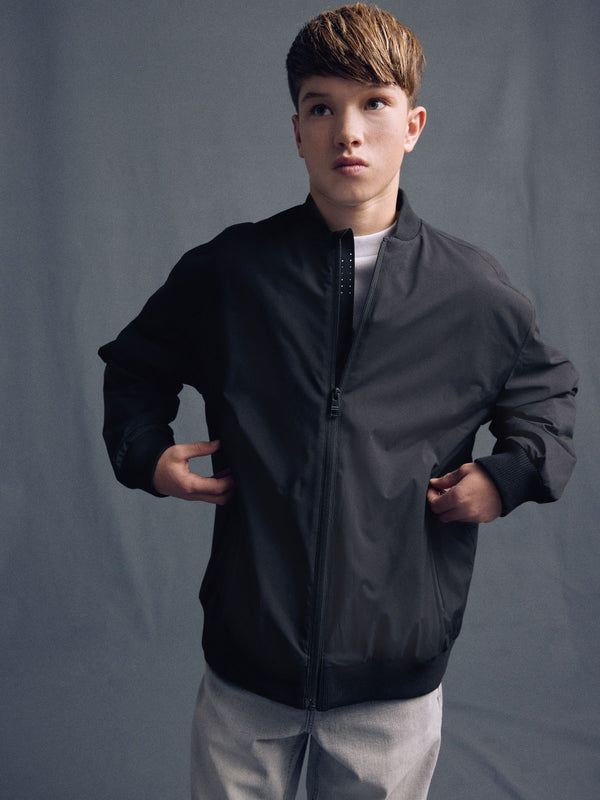 Black Smart Black Bomber Jacket (3-16yrs)