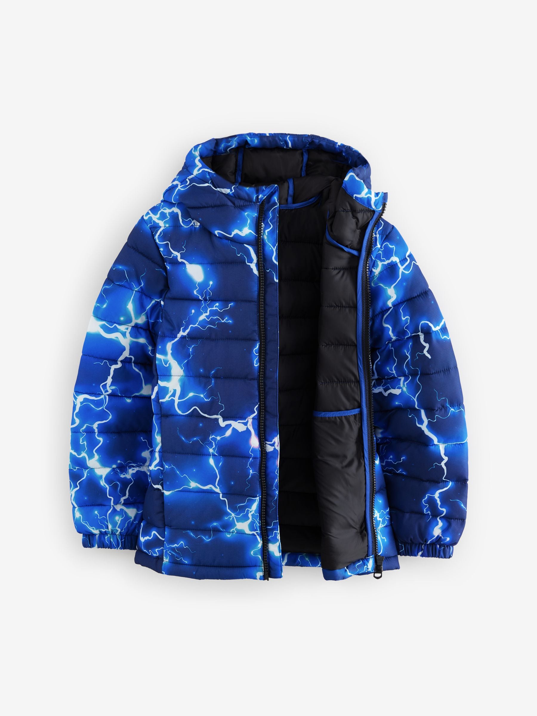 Blue Quilted Midweight Hooded Jacket (3-16yrs)