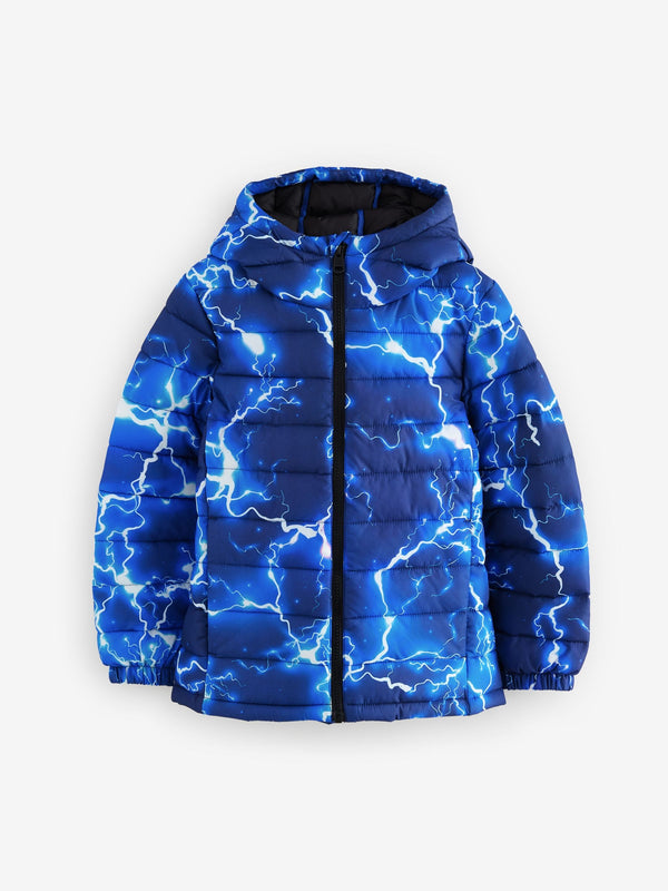 Blue Quilted Midweight Hooded Jacket (3-16yrs)