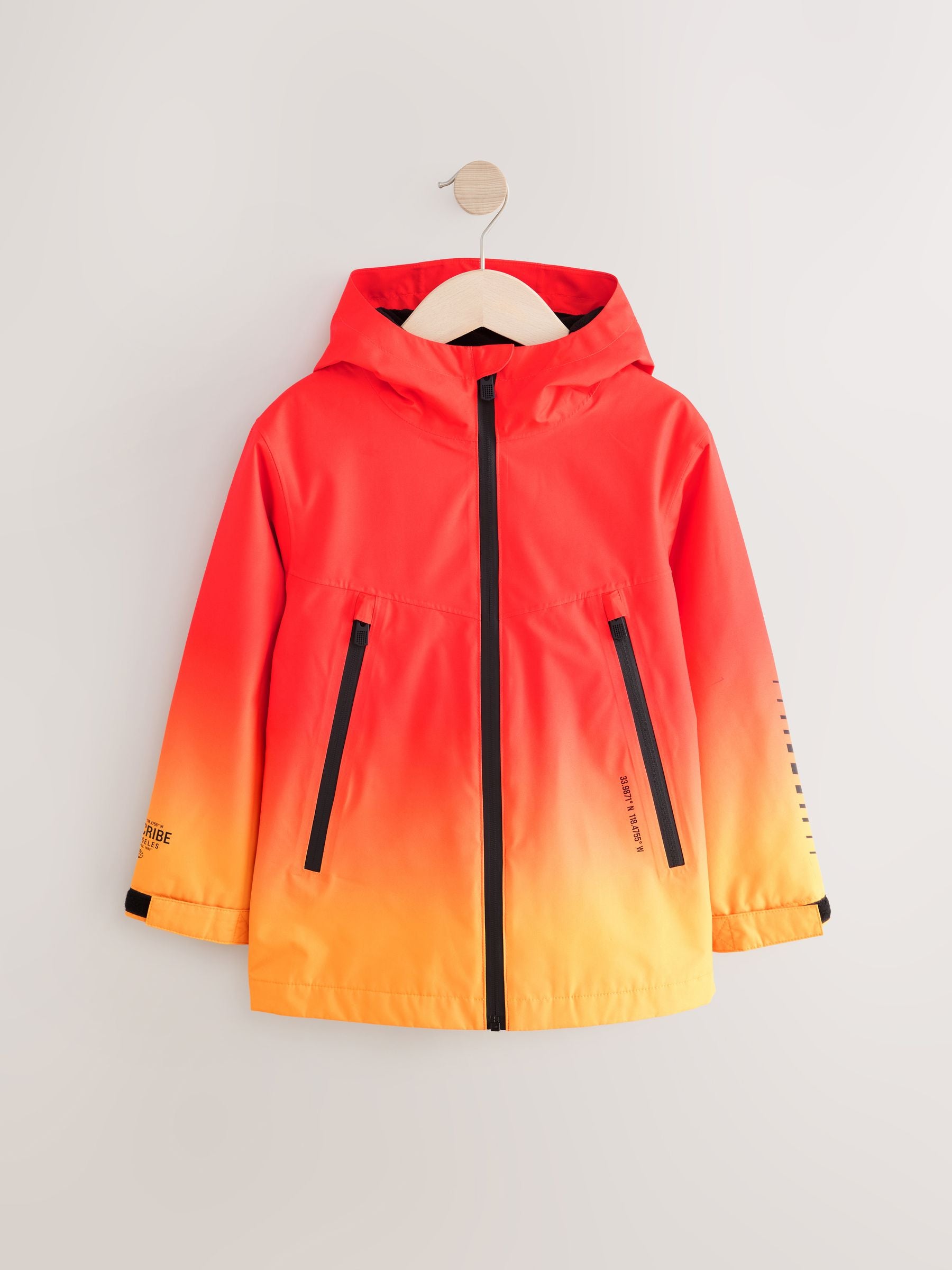 Orange Waterproof Fleece Hooded Lined Coat (3-17yrs)