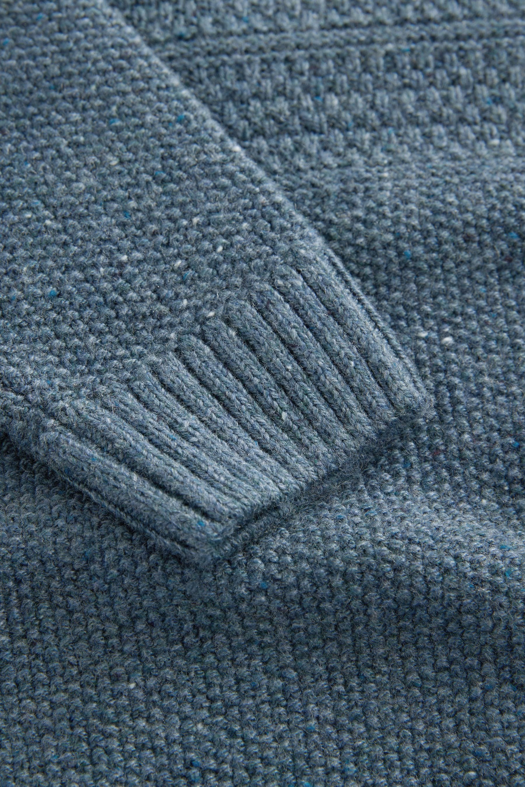 Blue Textured Crew Neck Jumper (3-16yrs)