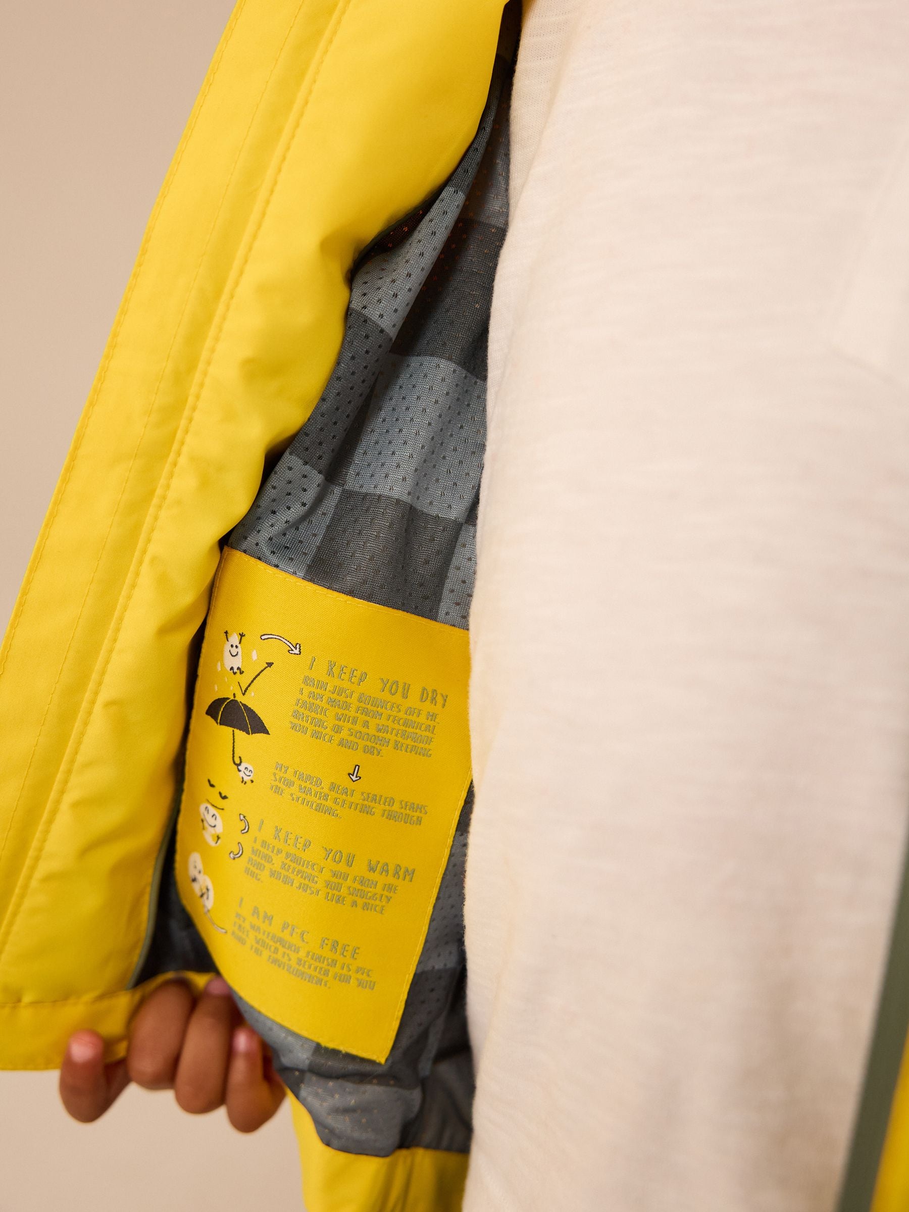 Yellow Waterproof Lightweight Anorak Coat (3mths-7yrs)