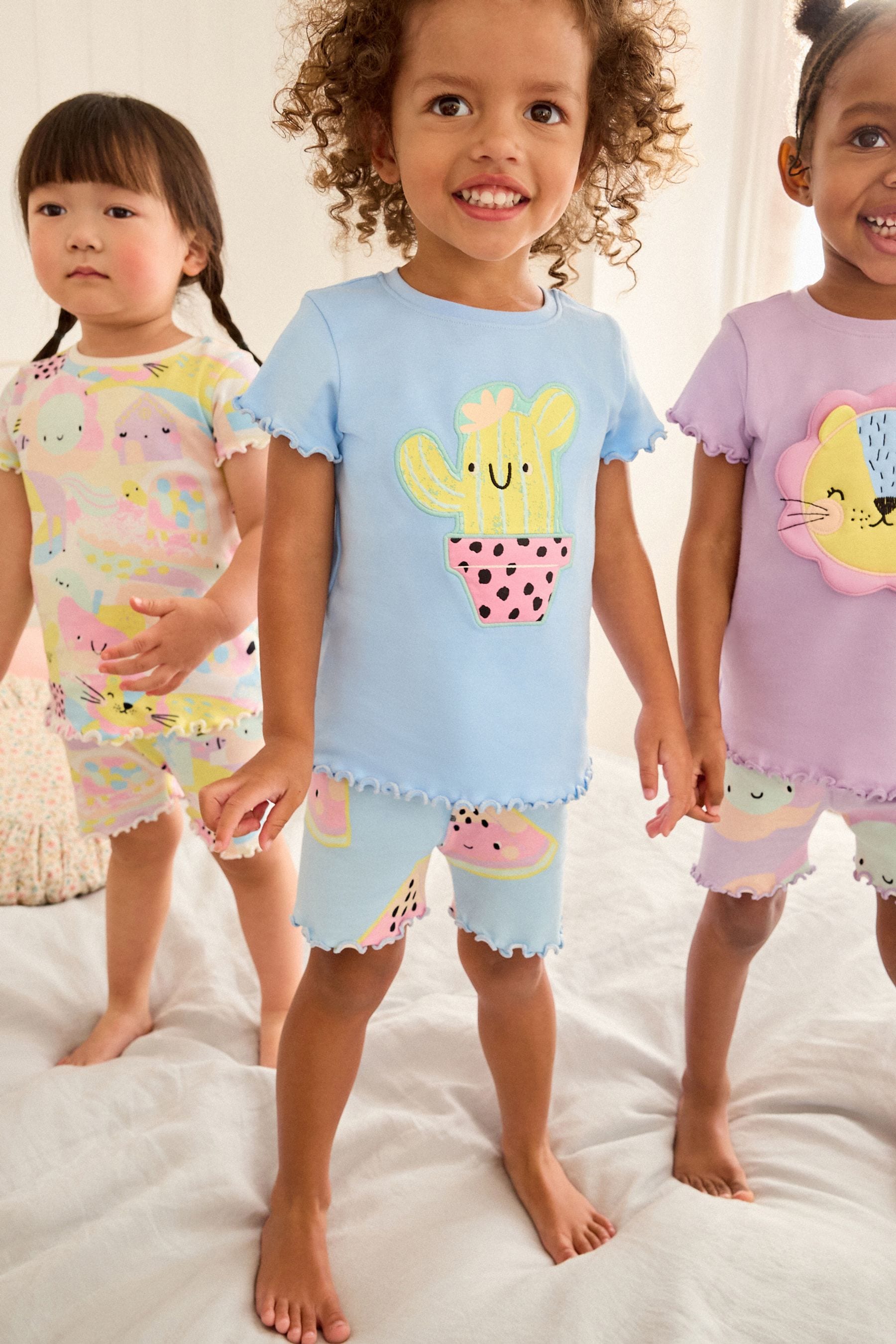 Purple Character Short Pyjamas 3 Pack (9mths-10yrs)