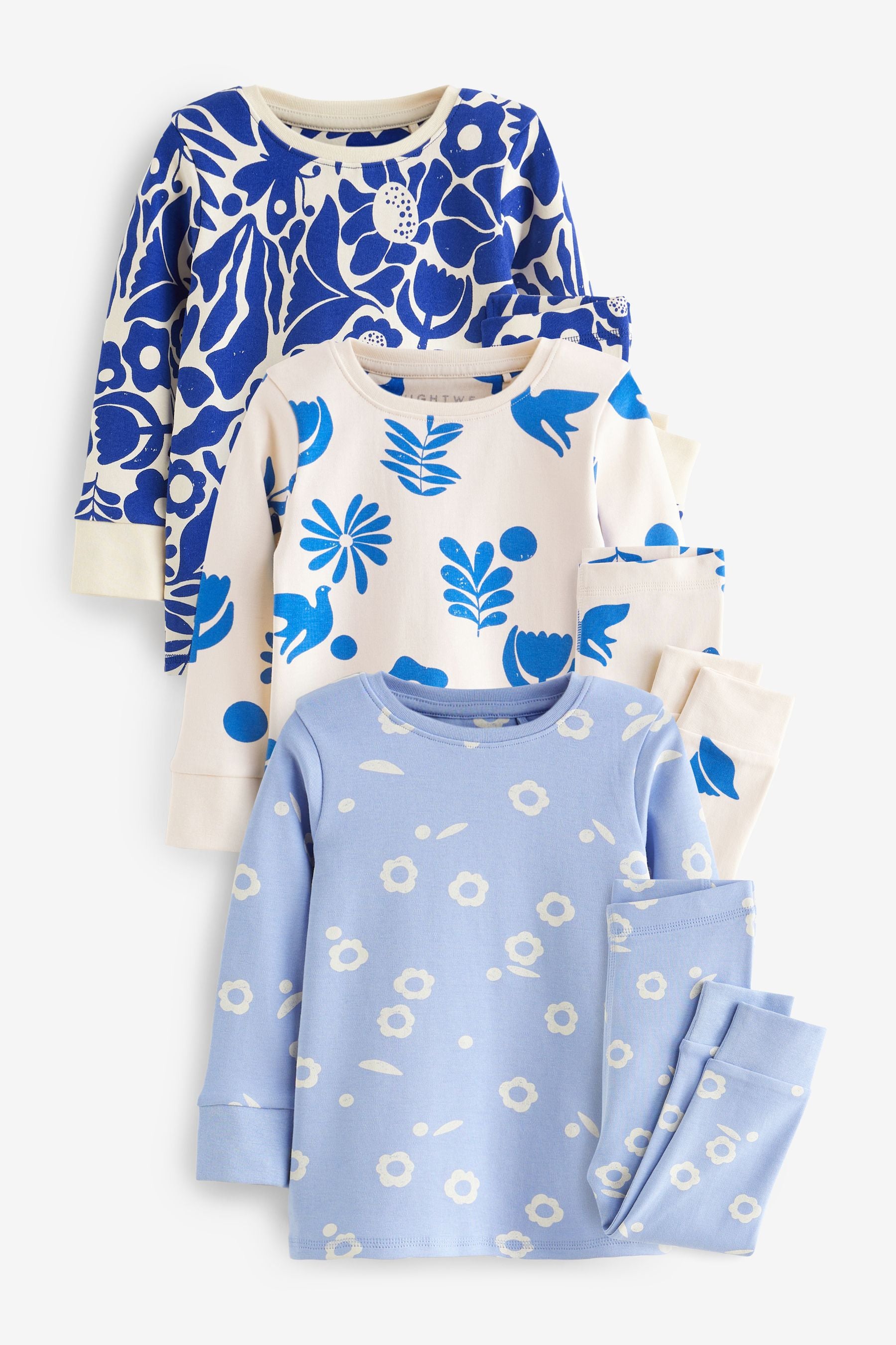 Blue Stampy Pyjamas 3 Pack (9mths-16yrs)