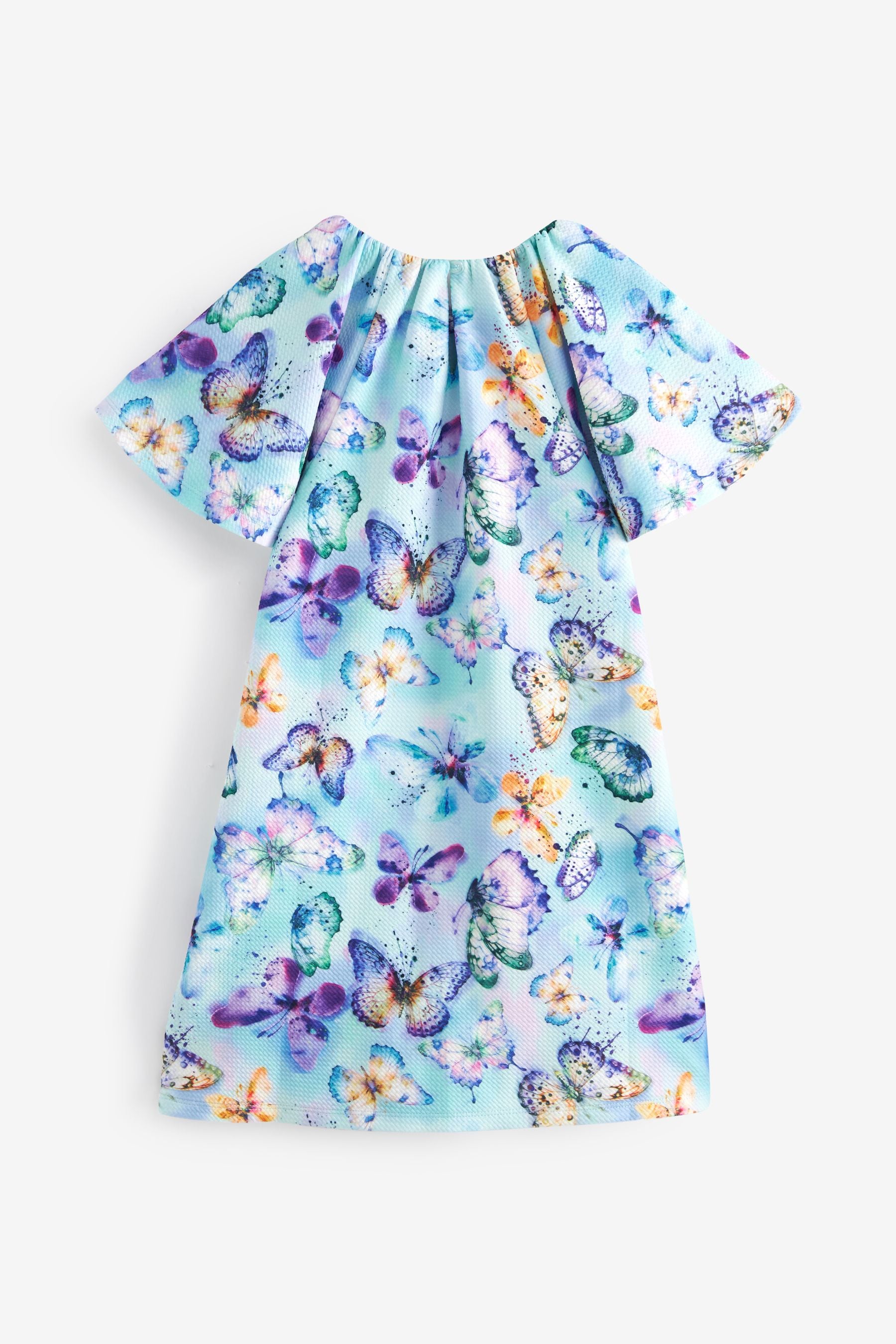 Purple/Blue Butterfly Print Ocassion Dress (1.5-16yrs)