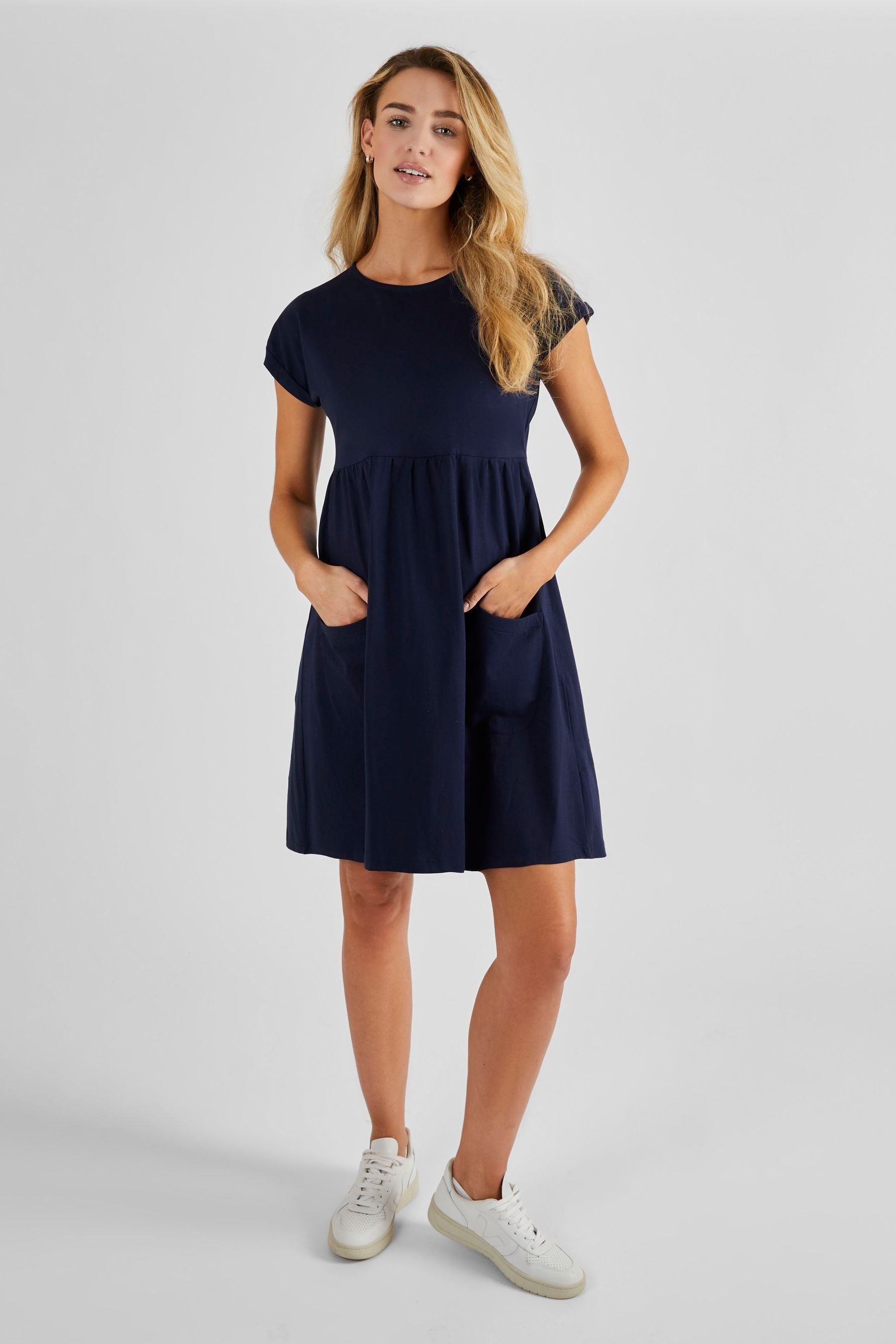 Navy JoJo Maman Bébé Maternity T-Shirt Dress