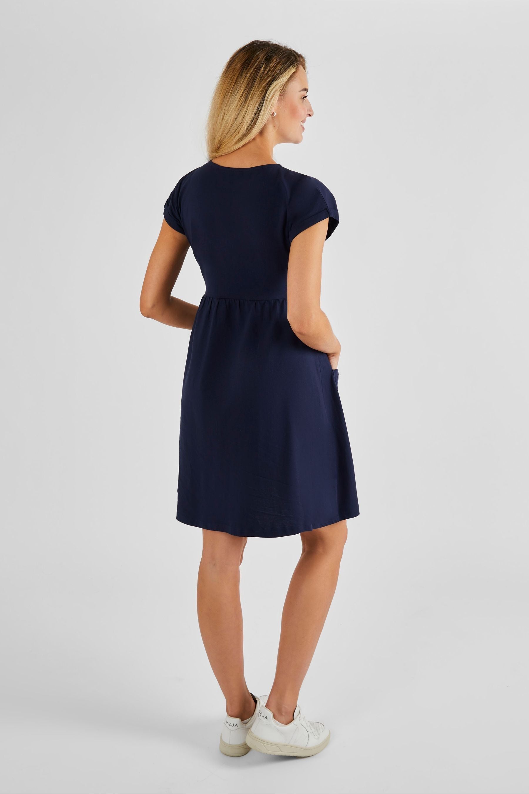 Navy JoJo Maman Bébé Maternity T-Shirt Dress