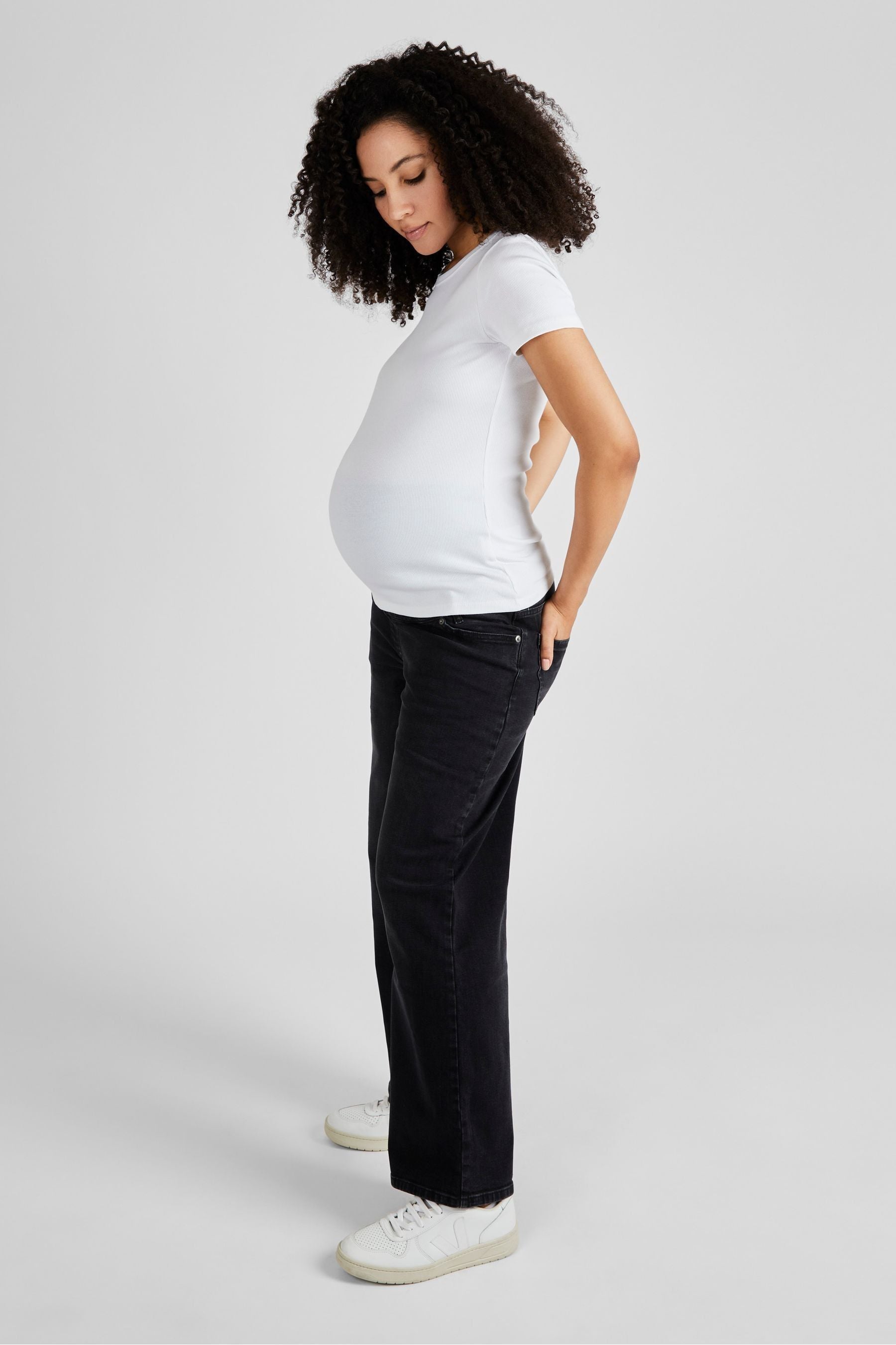 Black JoJo Maman Bébé Wide Leg Maternity Jeans