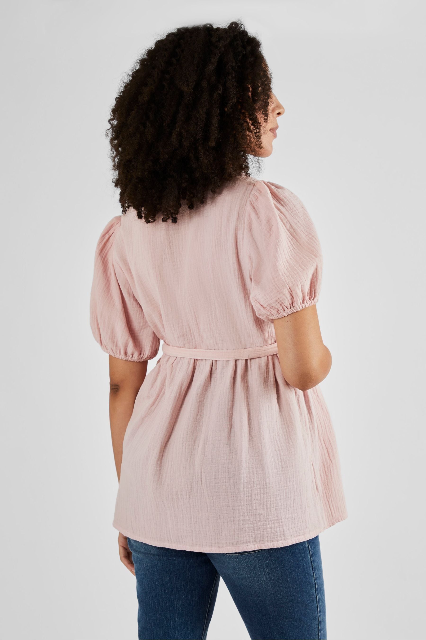 Rose Pink JoJo Maman Bébé Textured Maternity Blouse