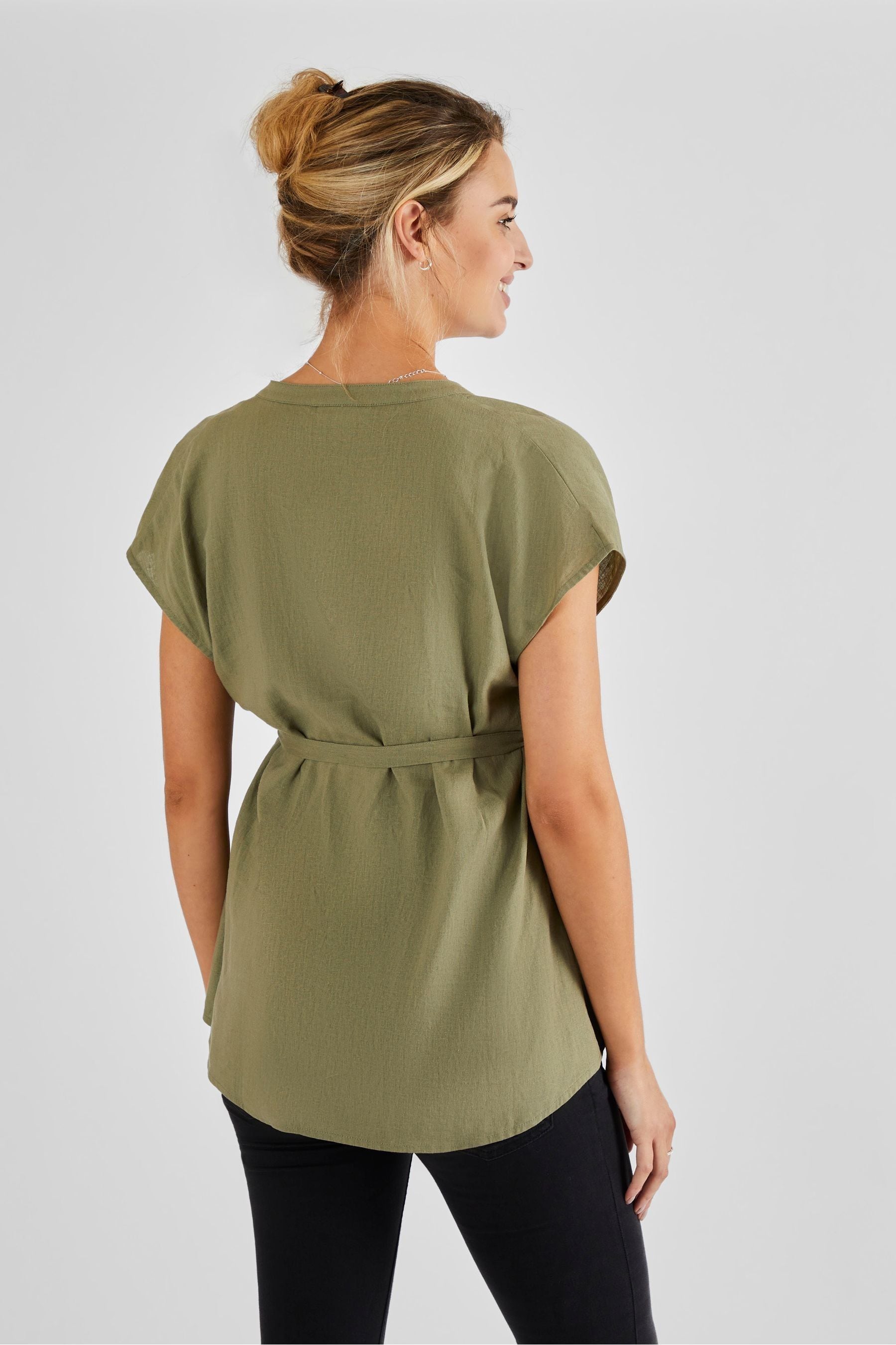 Khaki Green JoJo Maman Bébé Maternity Blouse