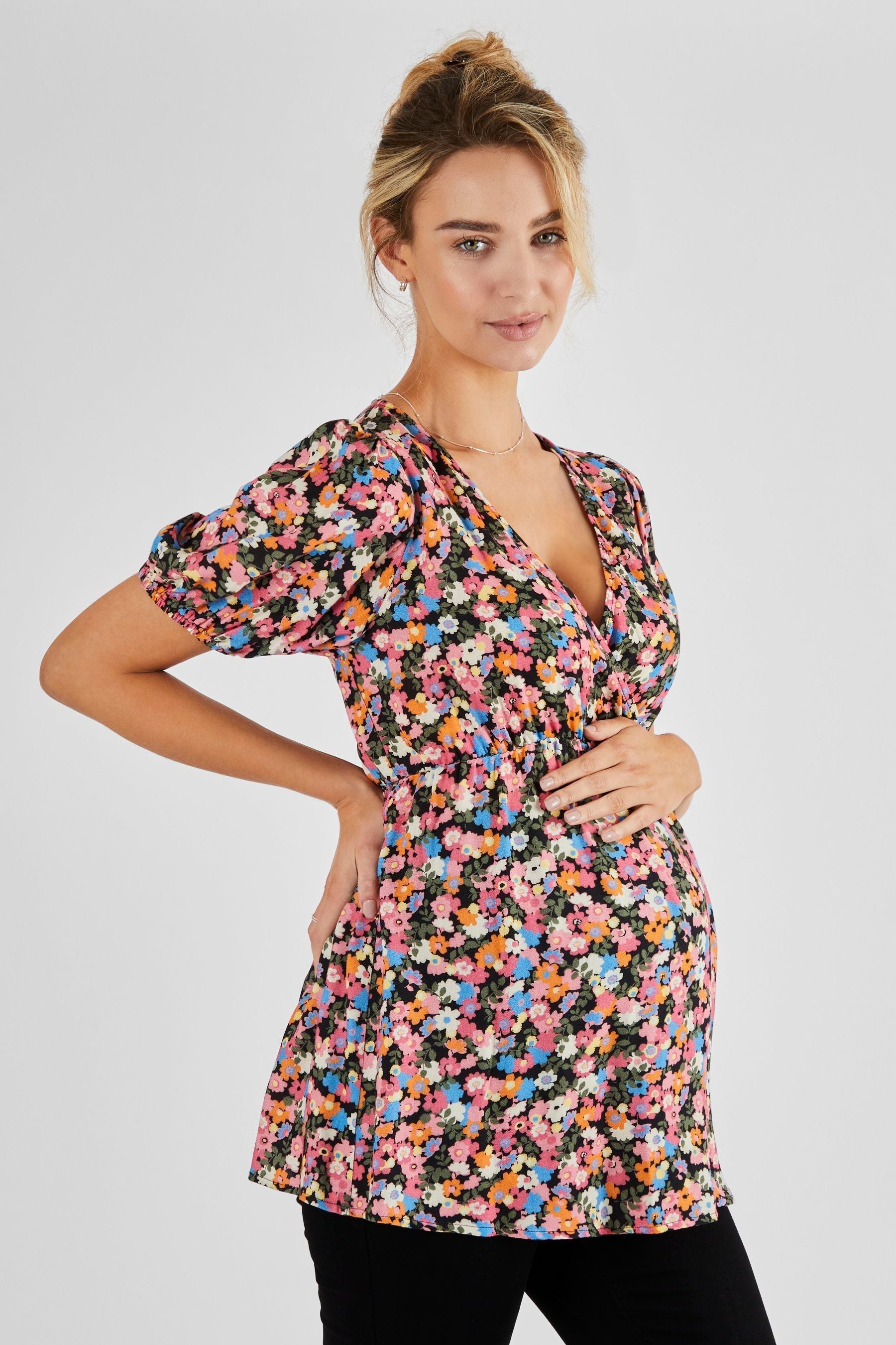 Multi Floral Print JoJo Maman Bébé Maternity Blouse