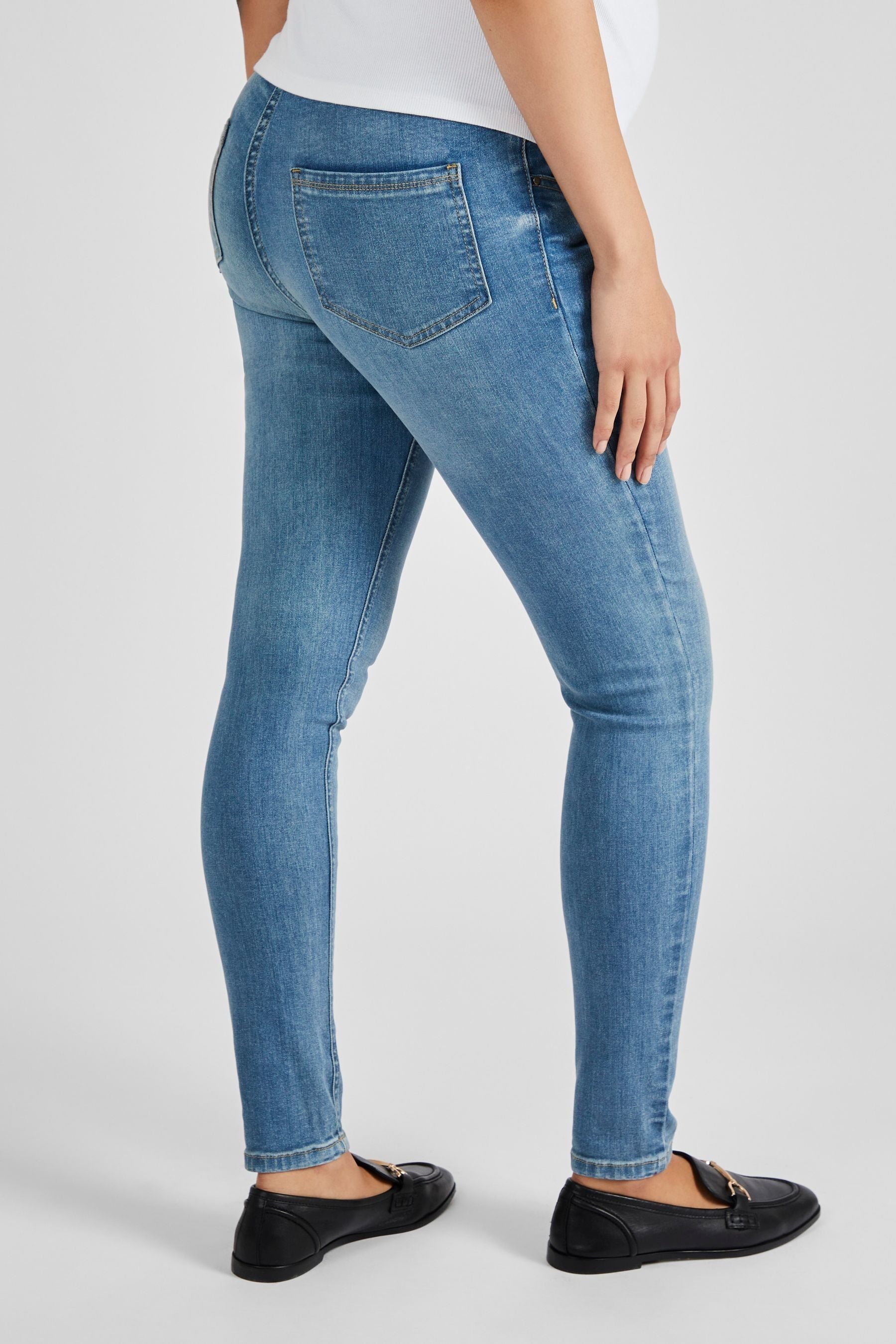 Light Wash Blue JoJo Maman Bébé Super Skinny Maternity Jeans