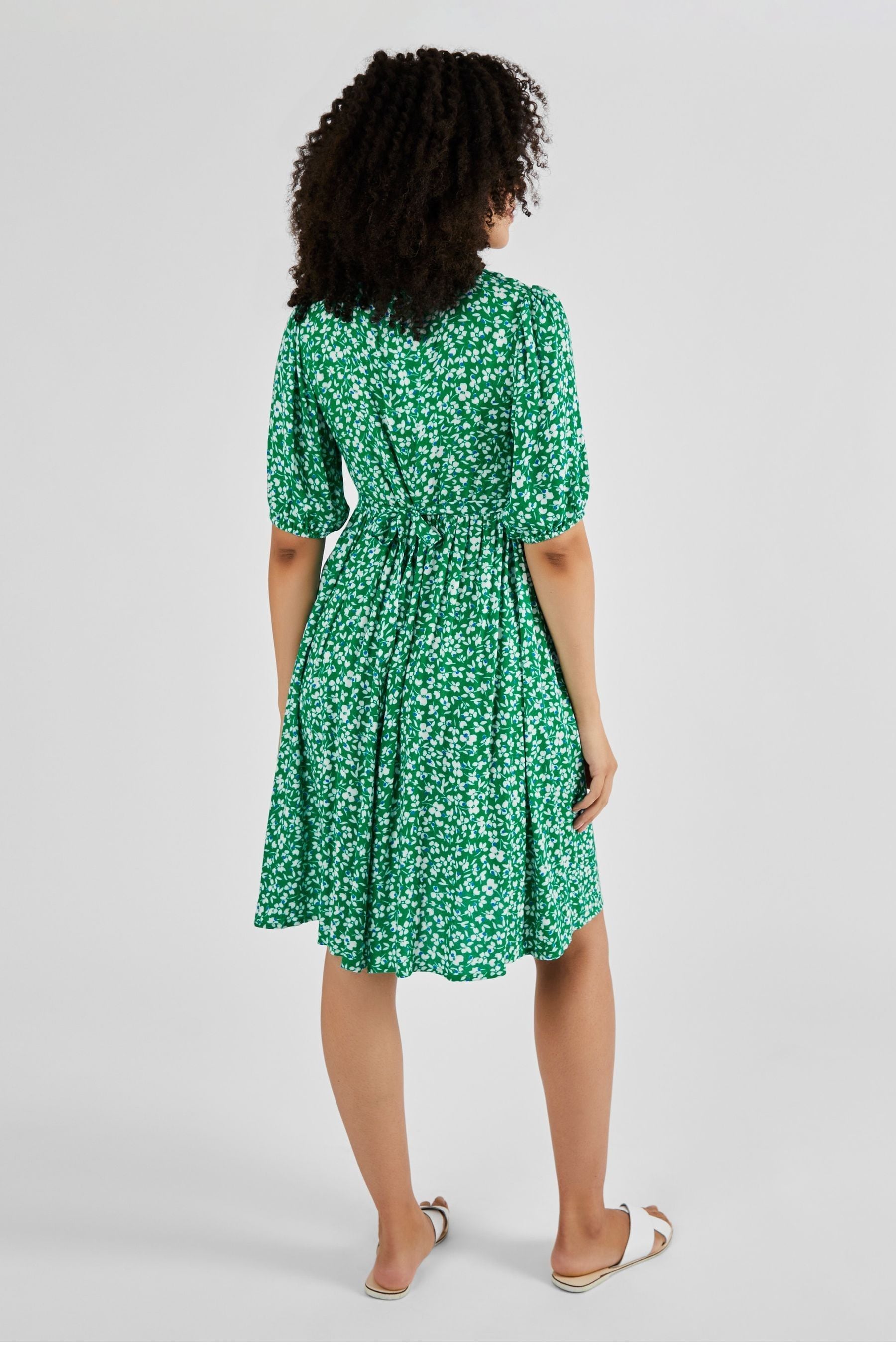 Green Floral JoJo Maman Bébé Floral V-Neck Maternity Dress