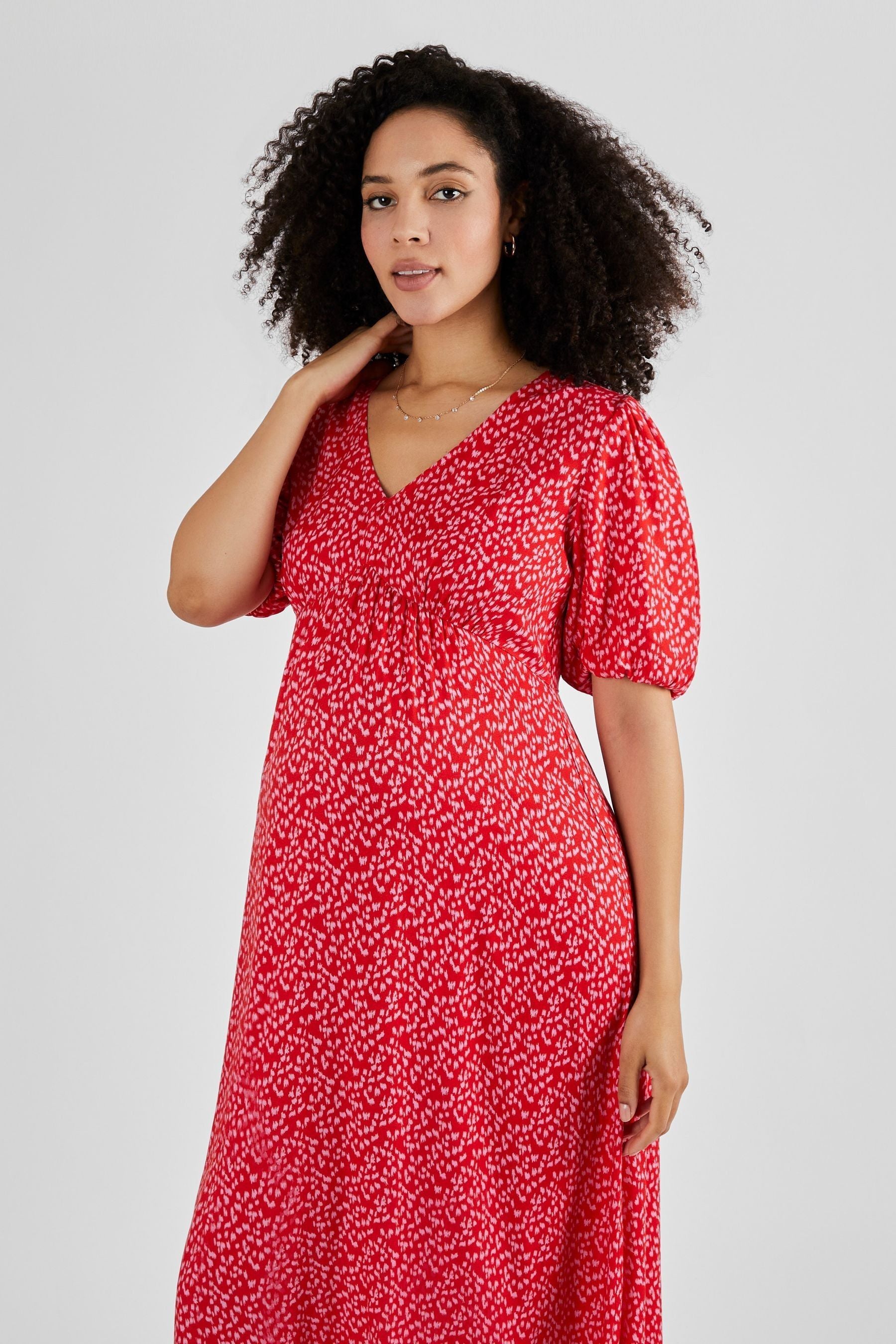 Red JoJo Maman Bébé Maternity Midi Tea Dress