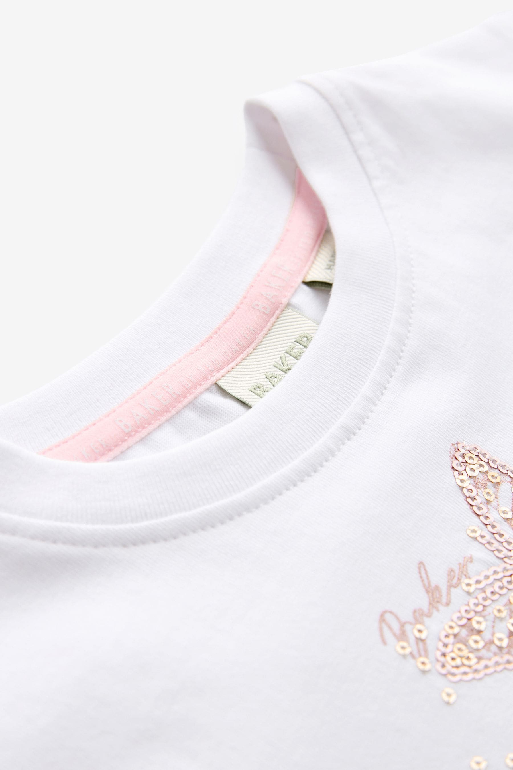 Pink/White Baker by Ted Baker Graphic White T-Shirt