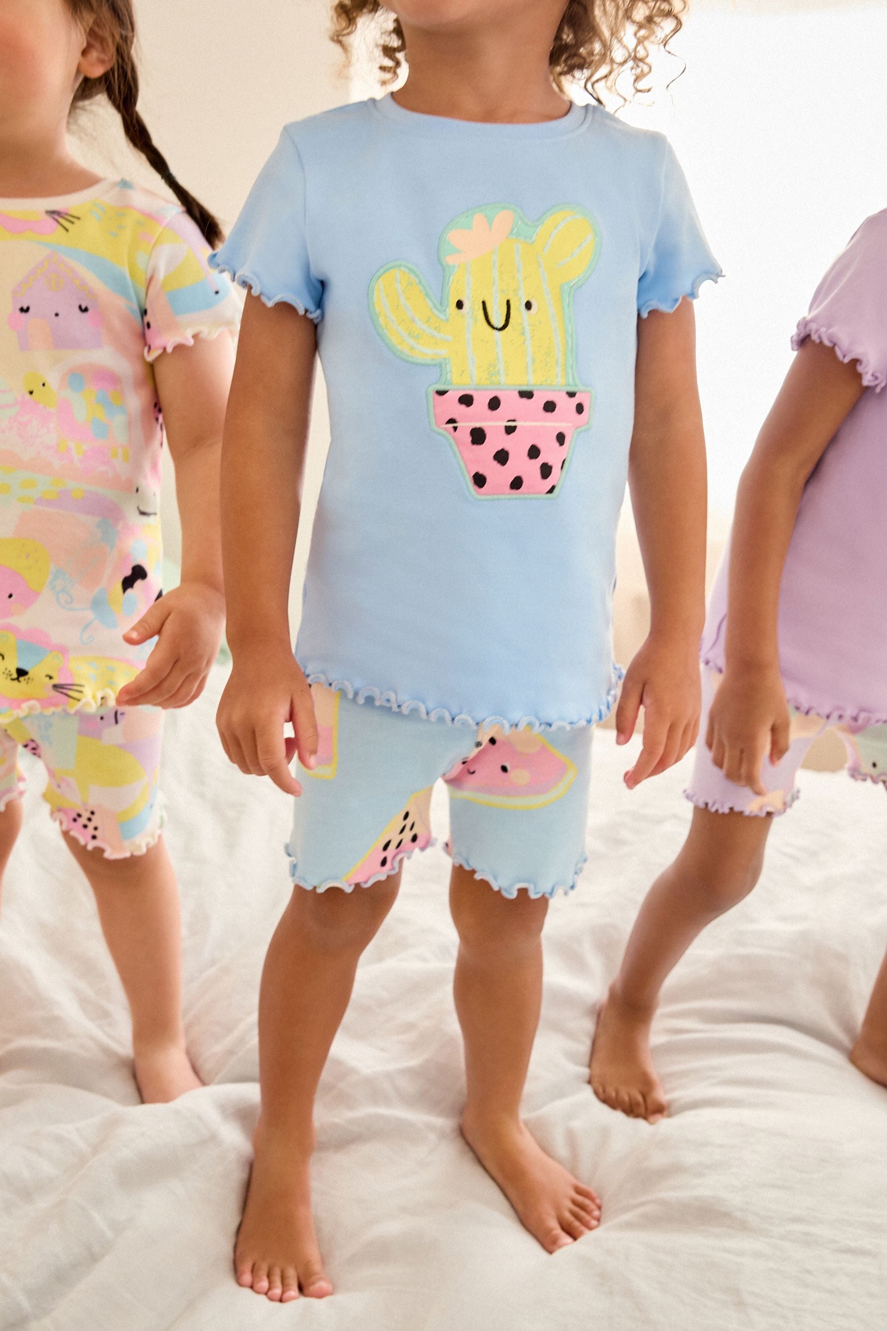 Purple Character Short Pyjamas 3 Pack (9mths-10yrs)