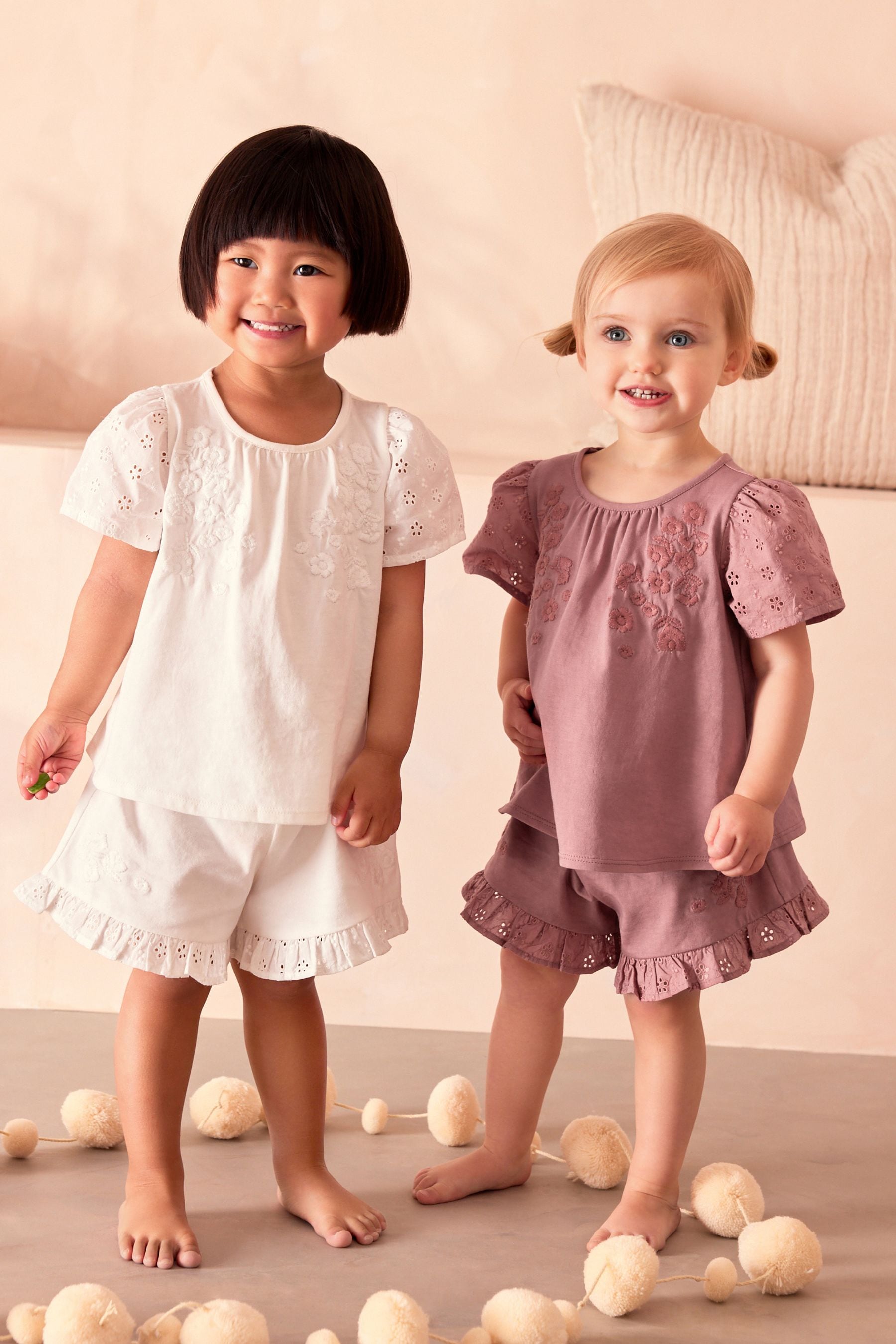 Brown/Cream Short Pyjamas 2 Pack (9mths-8yrs)