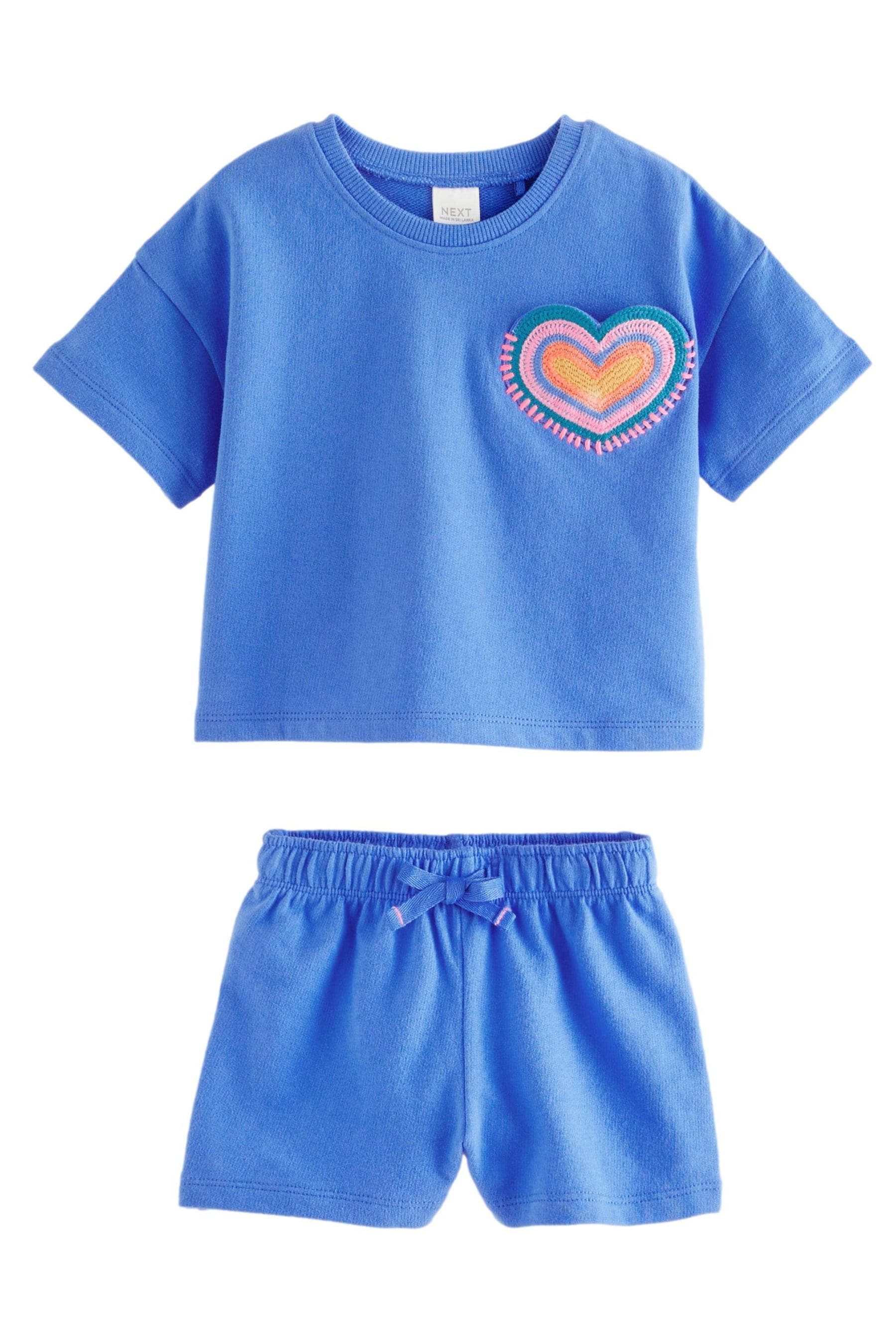 Blue Heart T-Shirt And Shorts Set (3mths-7yrs)