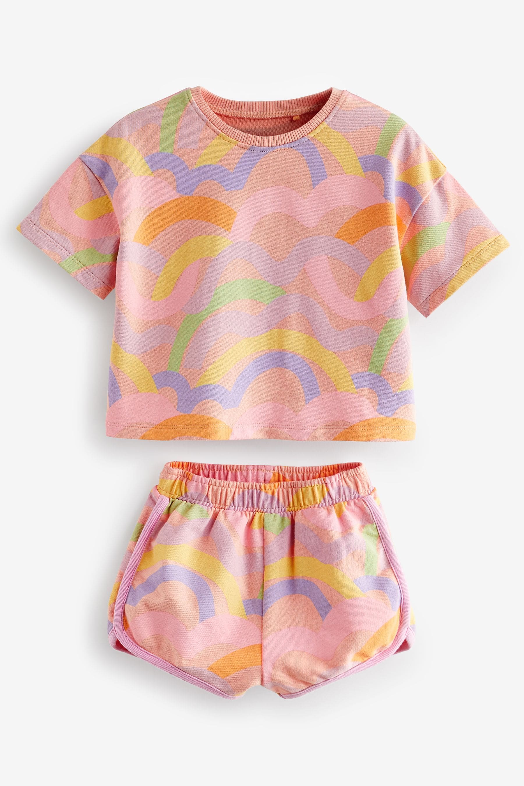 Orange Rainbow Short Sleeve T-Shirt and Shorts Set (3mths-7yrs)