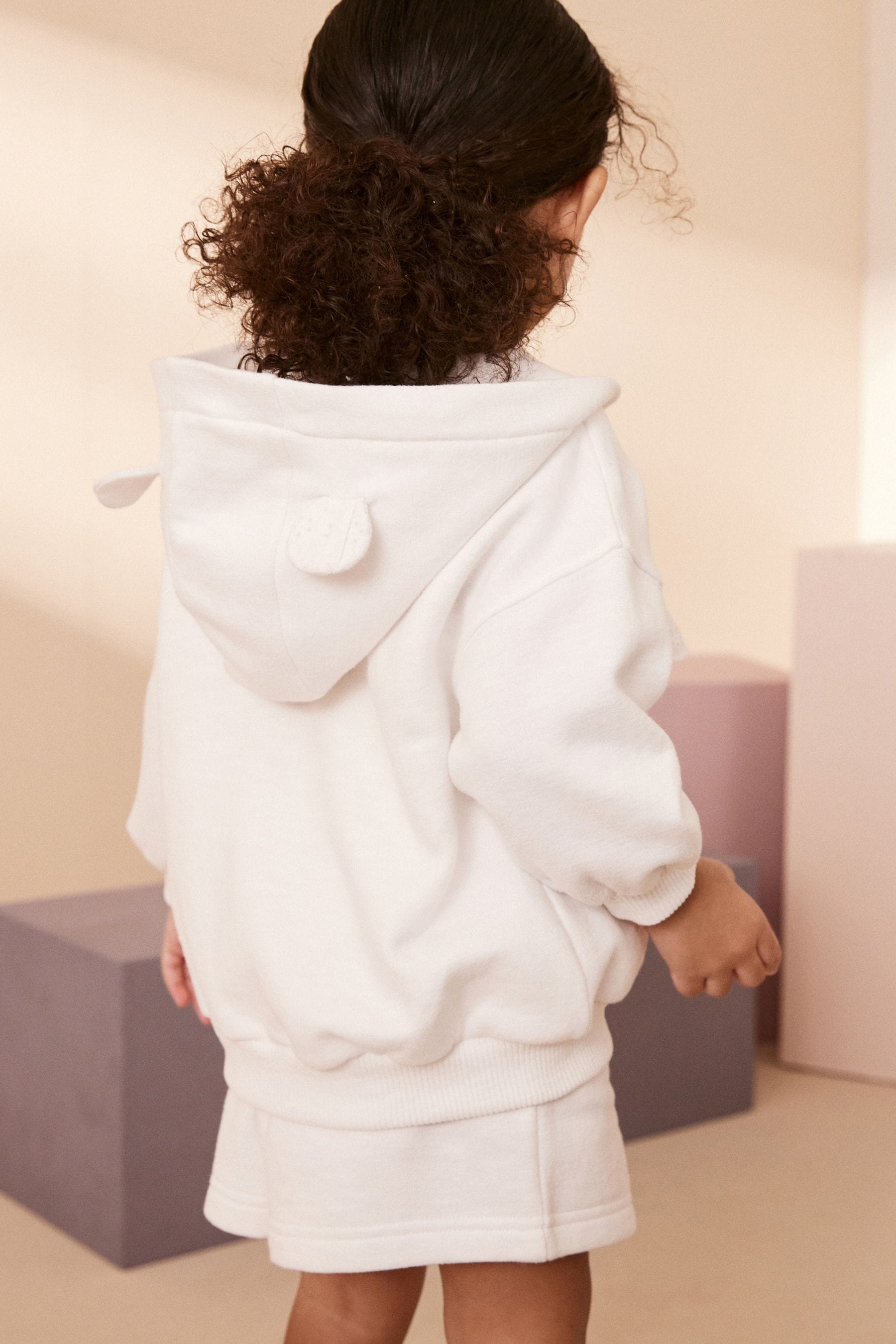 White Broderie Zip Through Hoodie (3mths-7yrs)