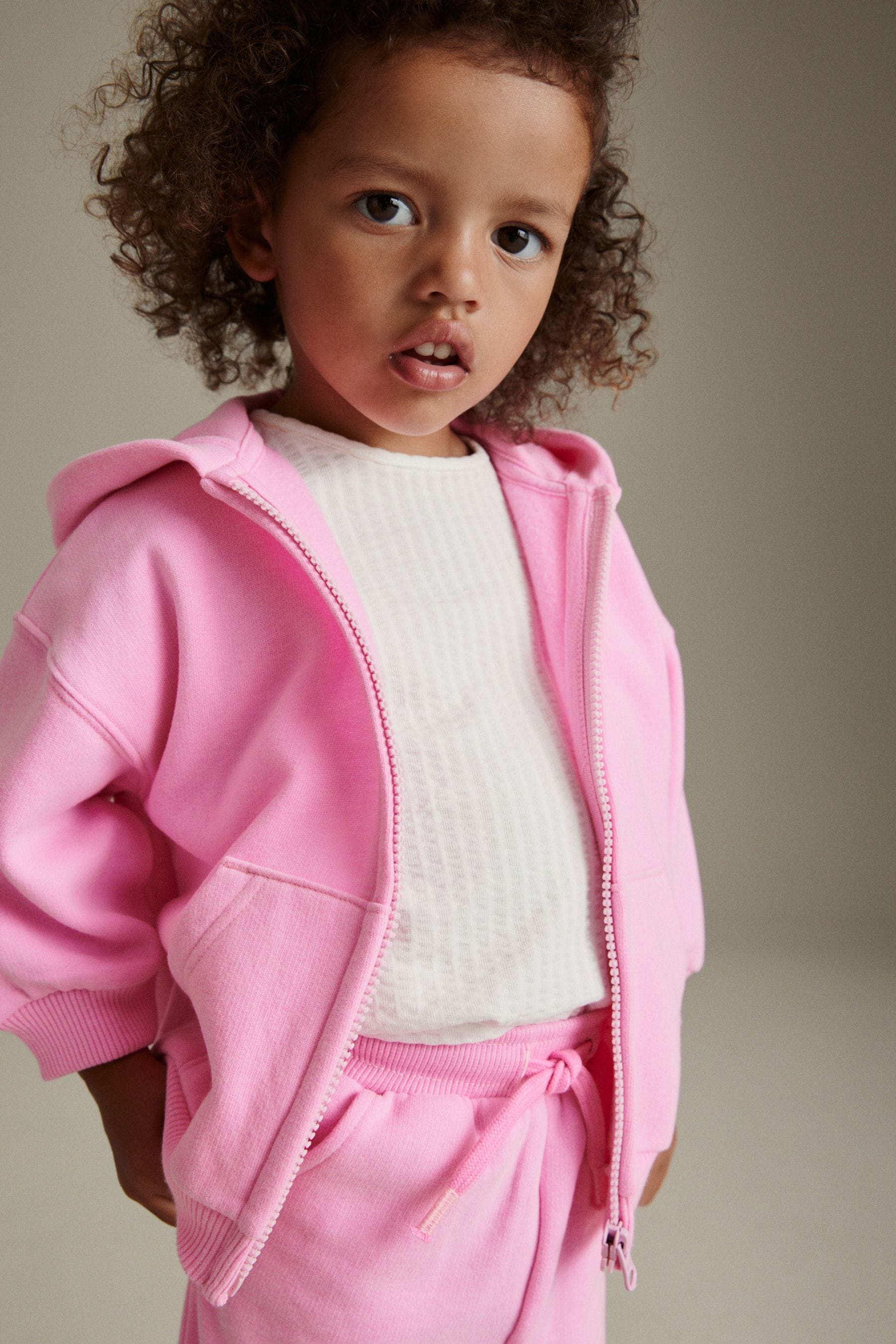 Bright Pink Zip Through Hoodie (3mths-7yrs)