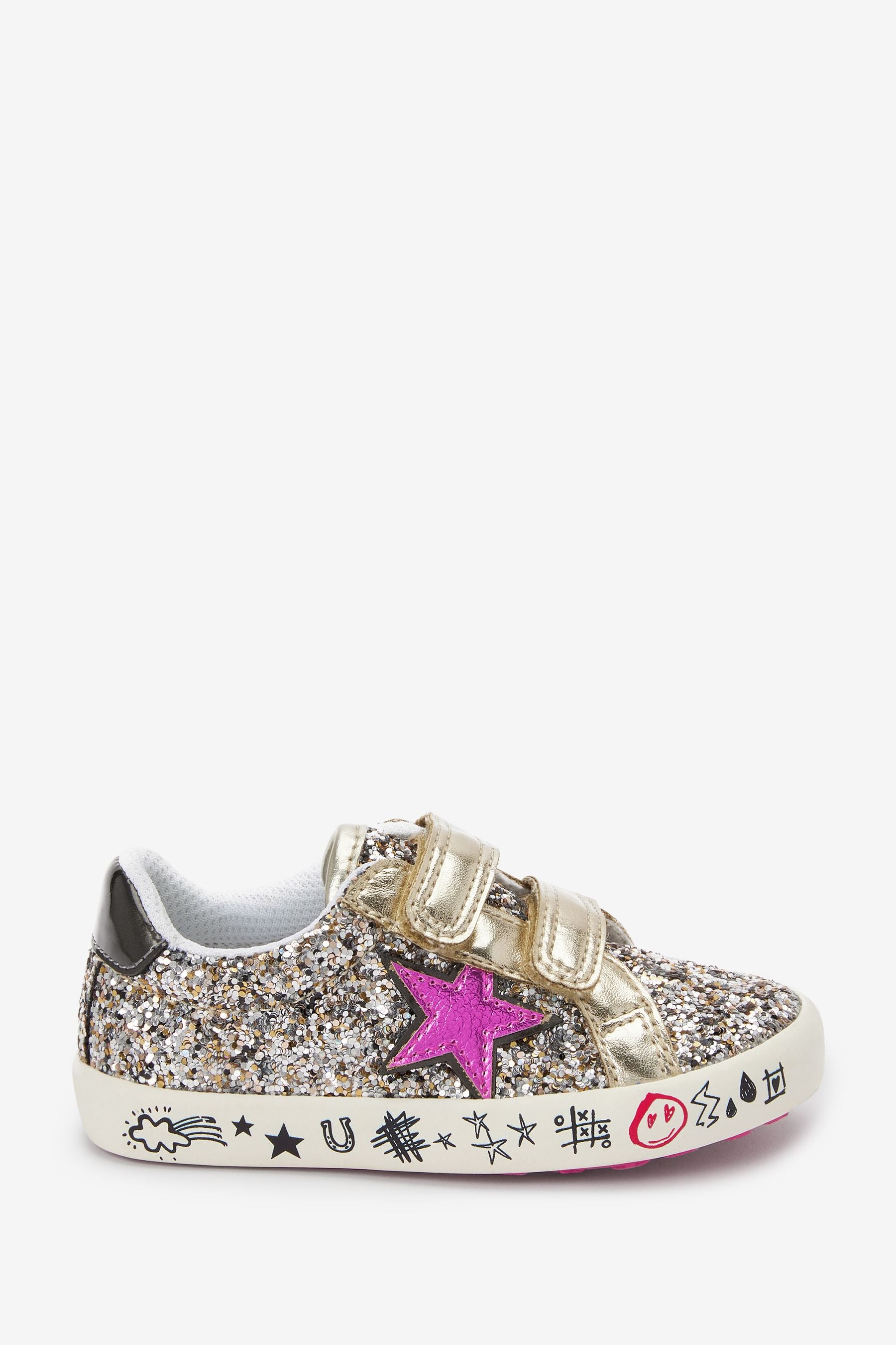 Gold Wide Fit (G) Star Trainers