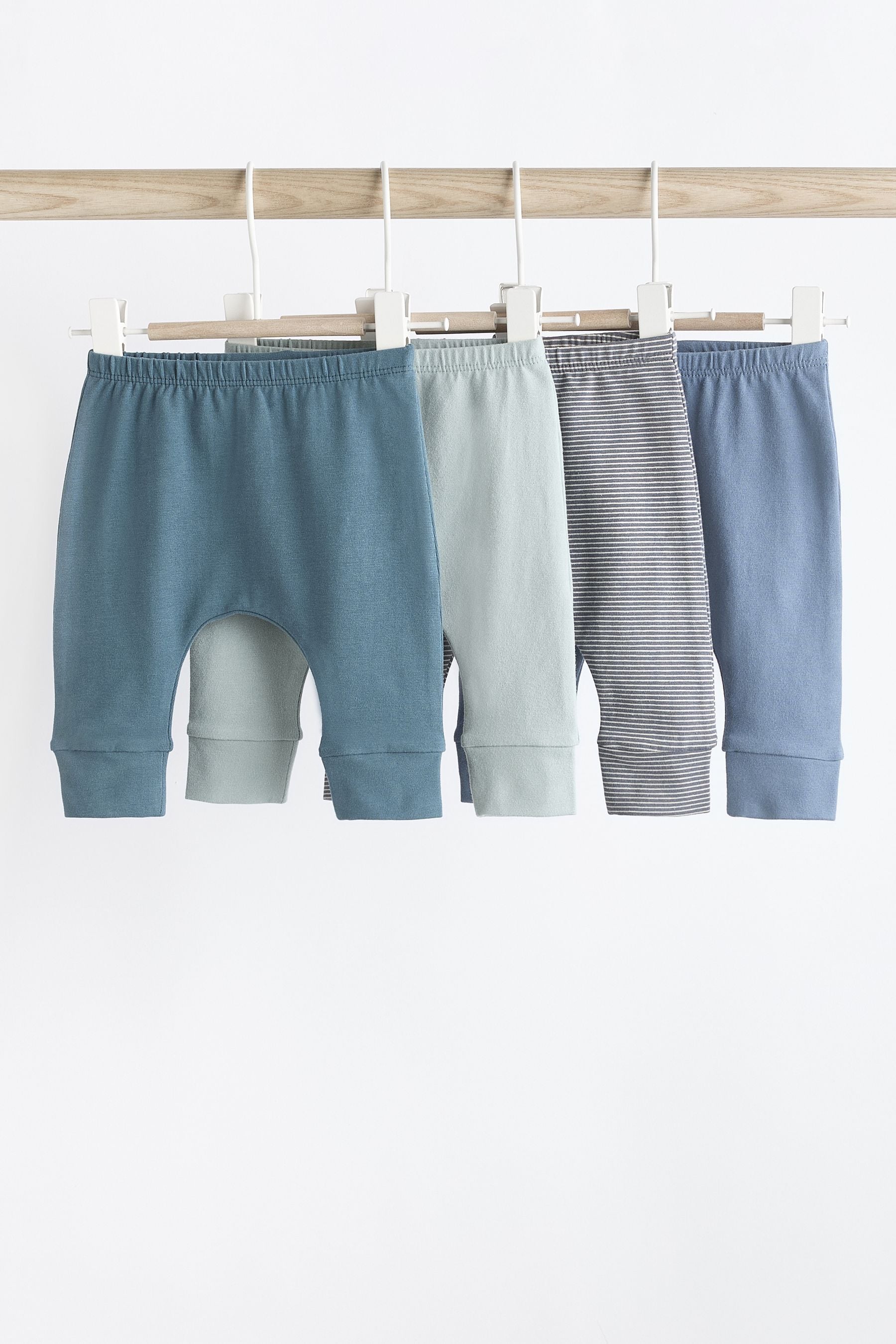 Teal Blue Baby Leggings 4 Pack