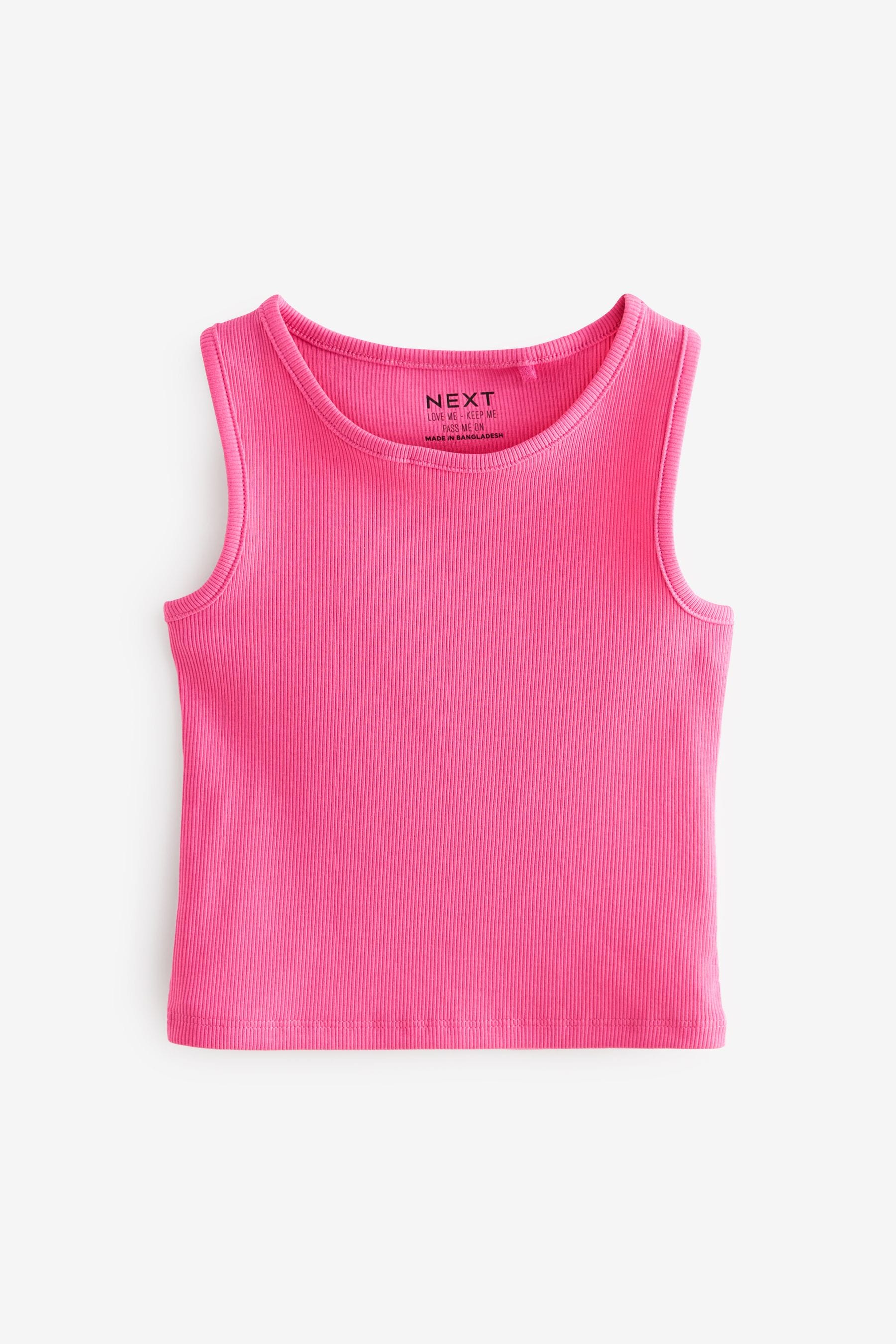 Pink Boxy Rib Vest (3-16yrs)