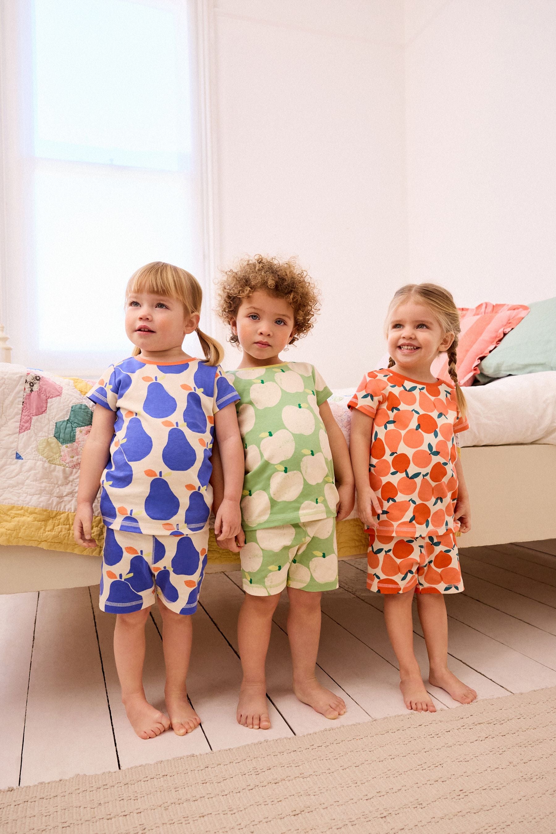 Blue/Red/Green Fruit Short Pyjamas 3 Pack (9mths-12yrs)