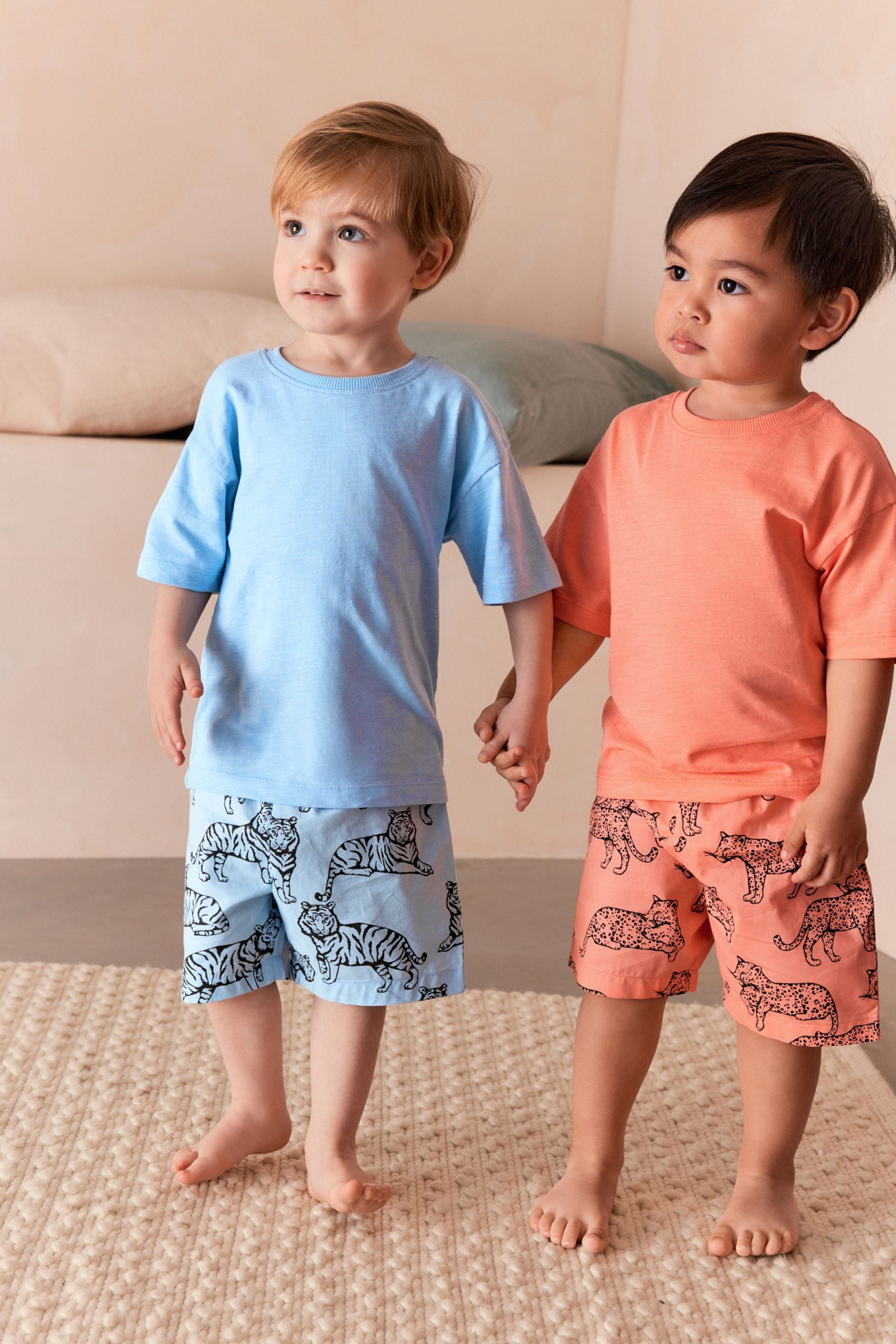 Multi Bright Dino 100% Cotton Short Woven Bottoms Pyjamas 3 Pack (9mths-12yrs)