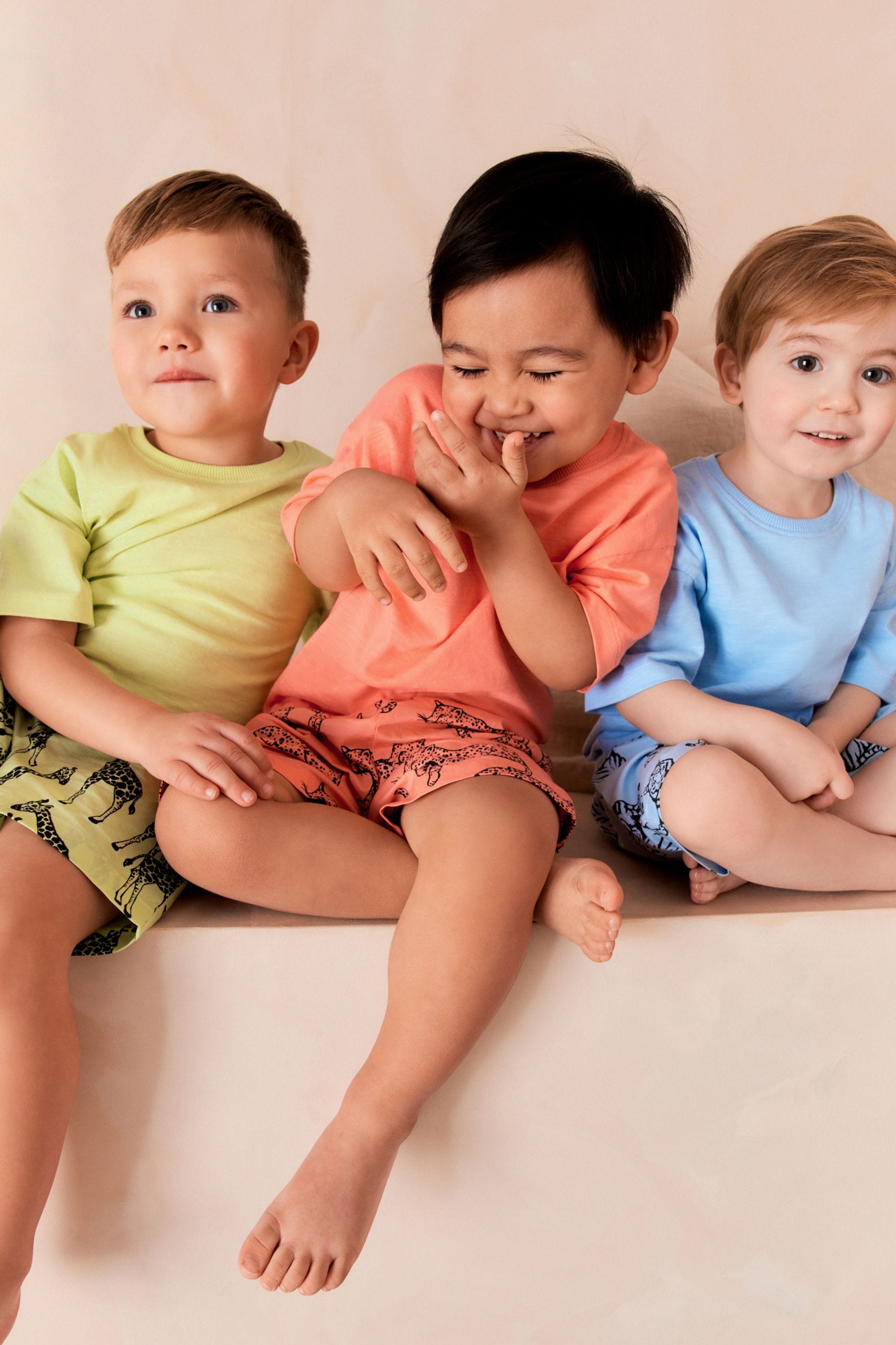 Multi Bright Dino 100% Cotton Short Woven Bottoms Pyjamas 3 Pack (9mths-12yrs)