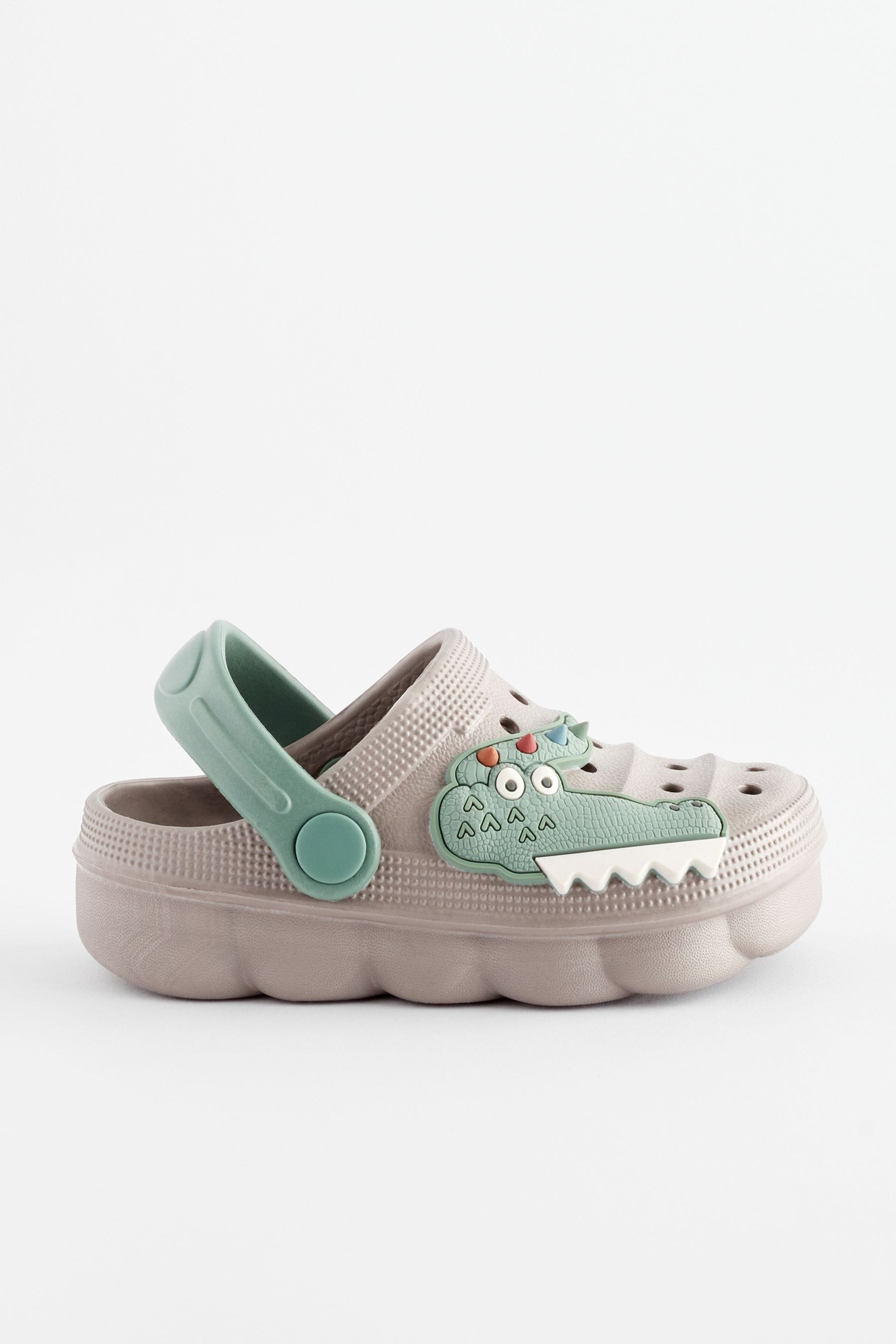 Grey Crocodile Clogs