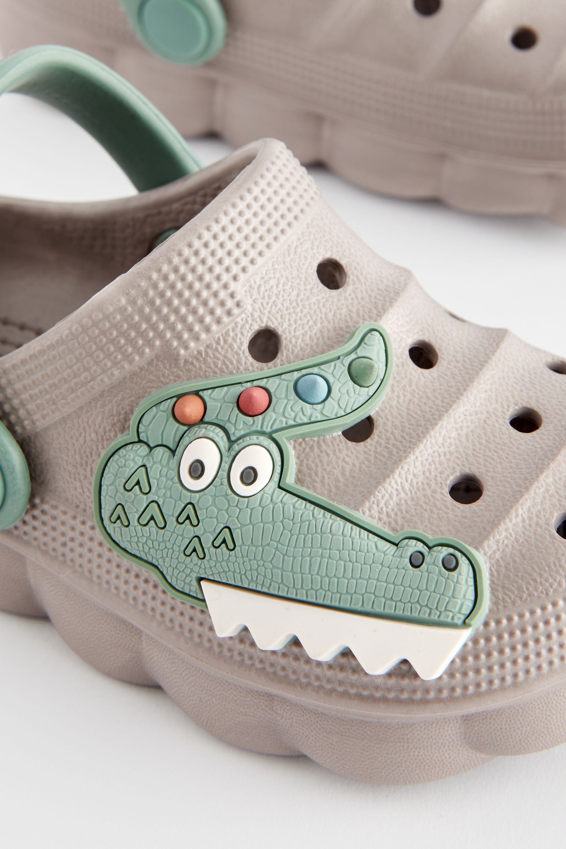 Grey Crocodile Clogs