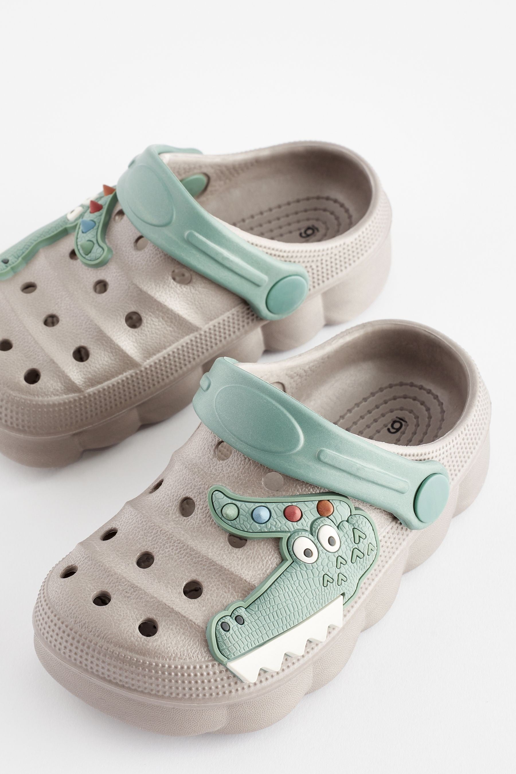 Grey Crocodile Clogs