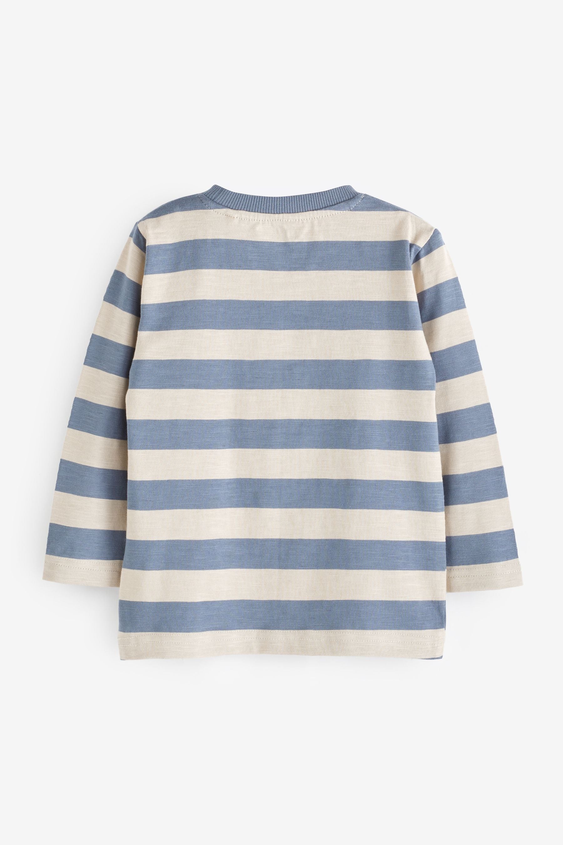 Blue Stripe Bear Long Sleeve Character T-Shirt (3mths-7yrs)