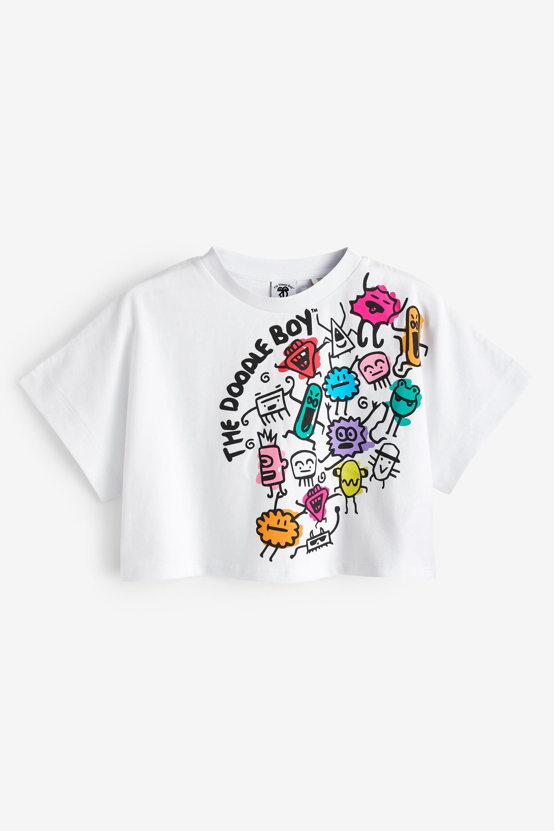 White Doodle Boy Artist Boxy T-Shirt (3-16yrs)