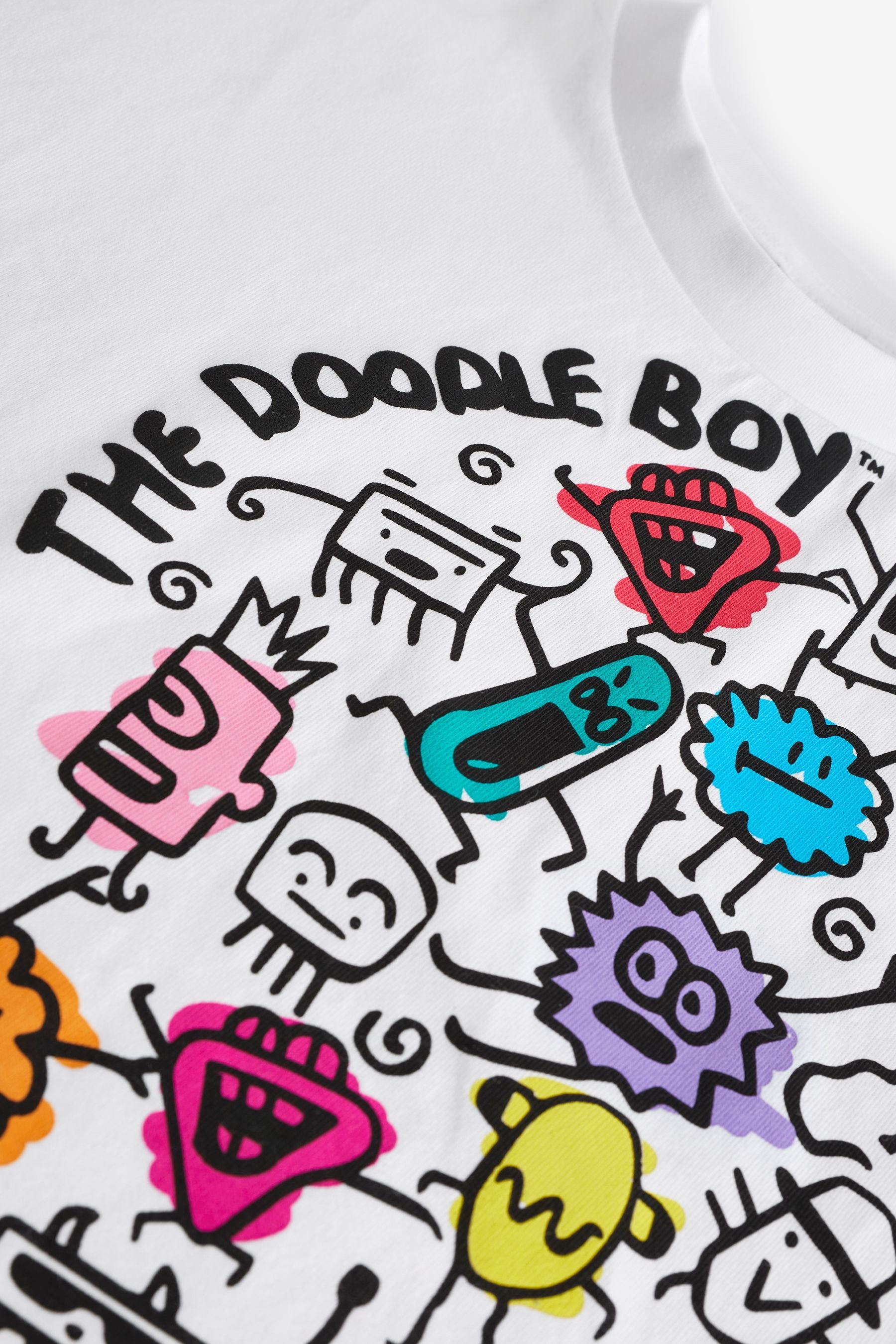 White Doodle Boy Artist Boxy T-Shirt (3-16yrs)