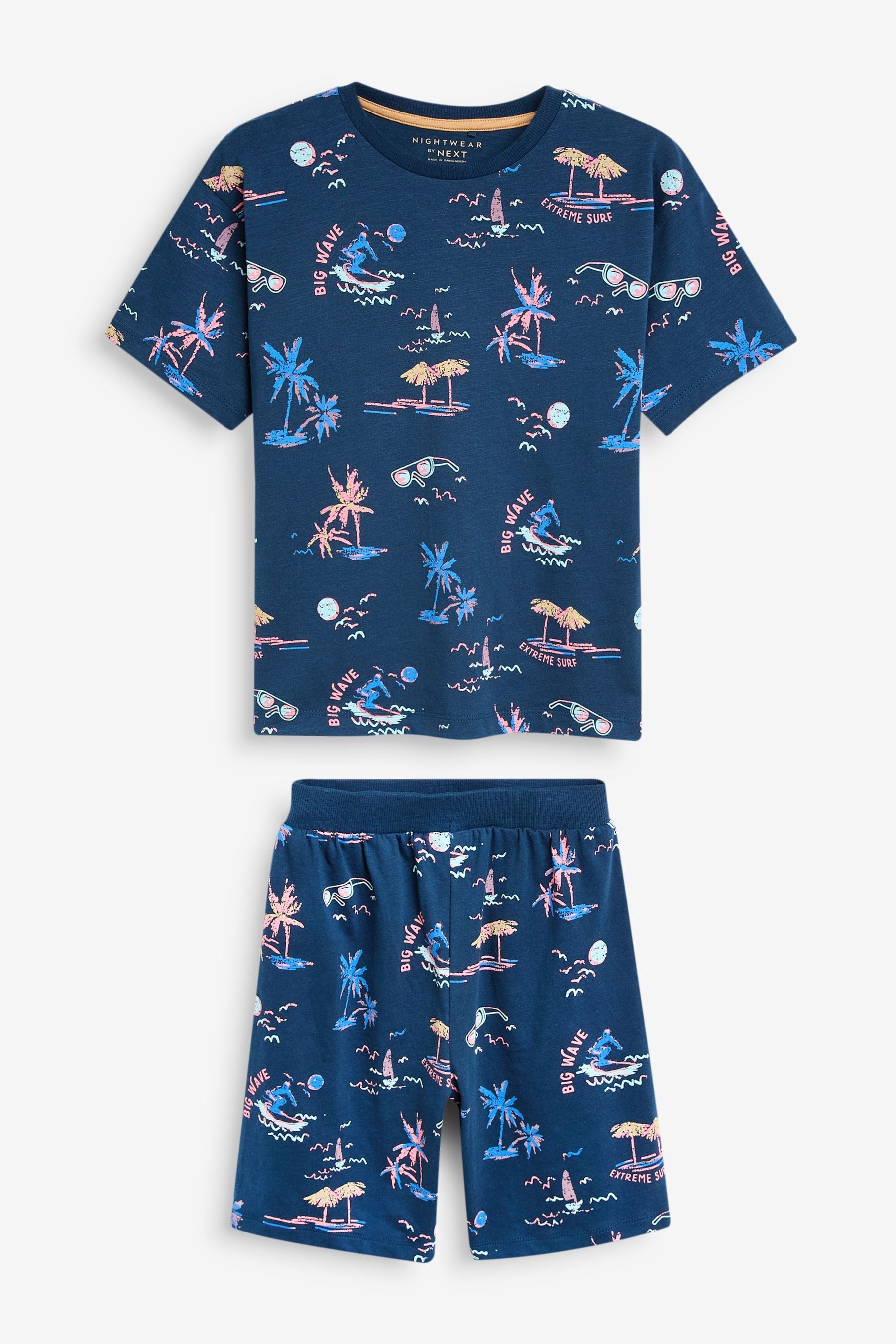 Navy/Purple Surf Short Pyjamas 3 Pack (3-16yrs)