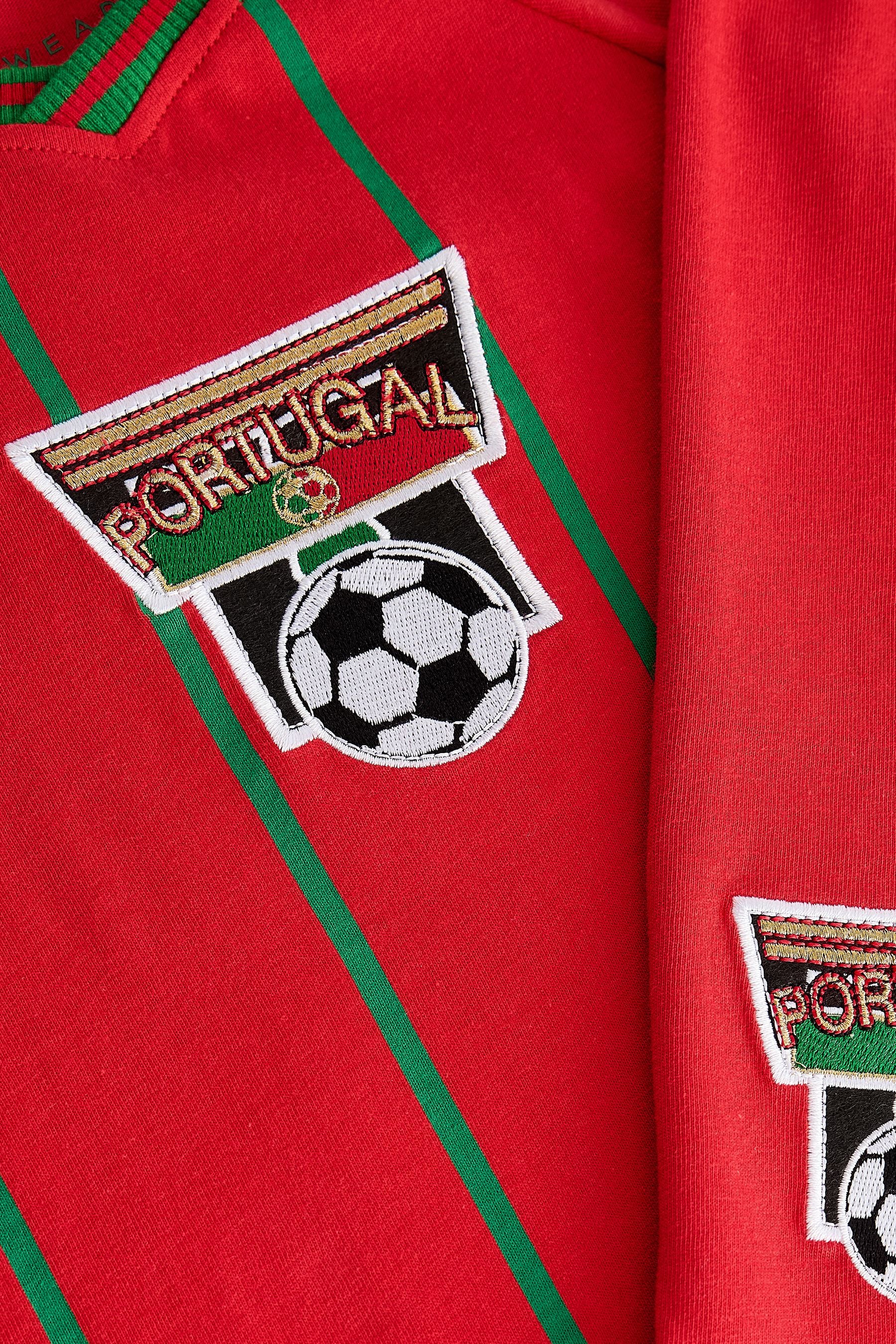 Red/Green Portugal Football Short Pyjamas Set (4-14yrs)